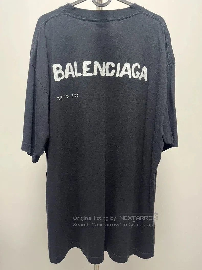 Balenciaga Balenciaga Black Graffiti Logo T-shirt. Size US M / EU 48-50 / 2 - 2 Thumbnail