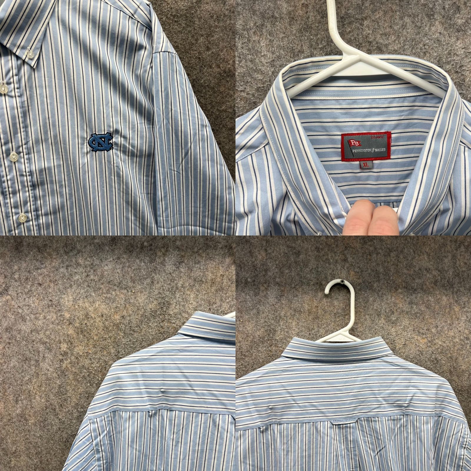 Vintage Pennington & Bailes Shirt Mens XL Blue Striped Button-Down Preppy Oxford Shirt Adults Regular Long Sleeve Navy Blue Mens XL Button-Up Size US XL / EU 56 / 4 - 8 Thumbnail