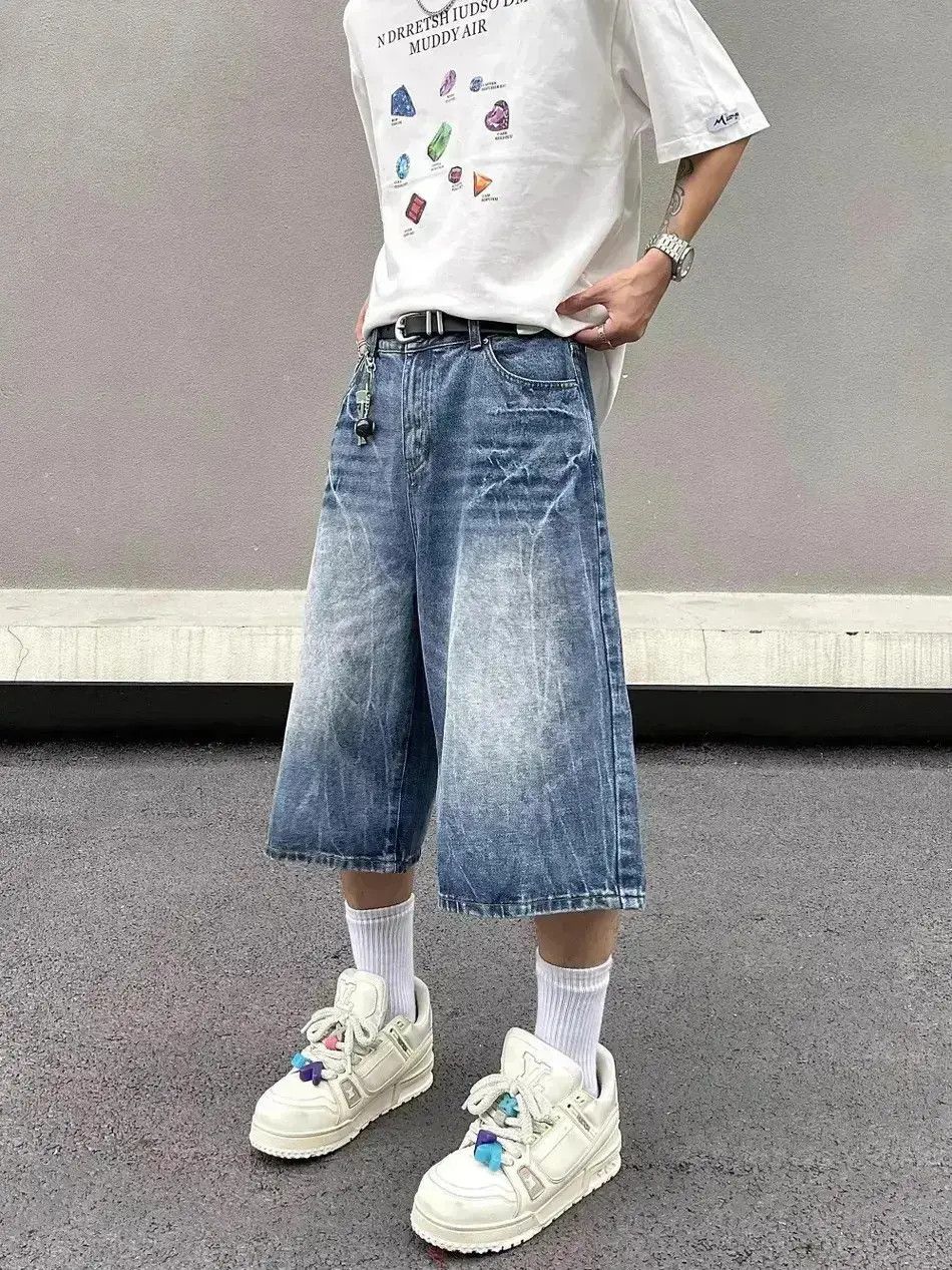Japanese Brand Streetwear Distressed Loose y2k Jorts Shorts Size US 32 / EU 48 - 1 Thumbnail