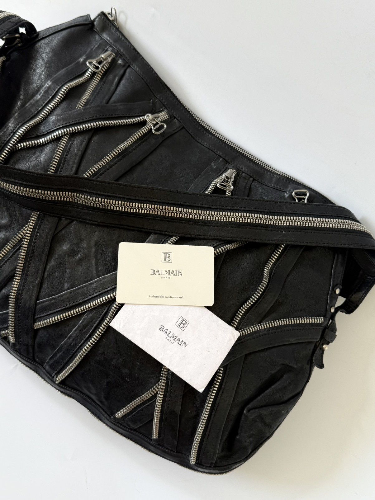 Balmain Balmain by Decarnin AW10 Black Leather Large Zipper Bag Size ONE SIZE - 1 Thumbnail