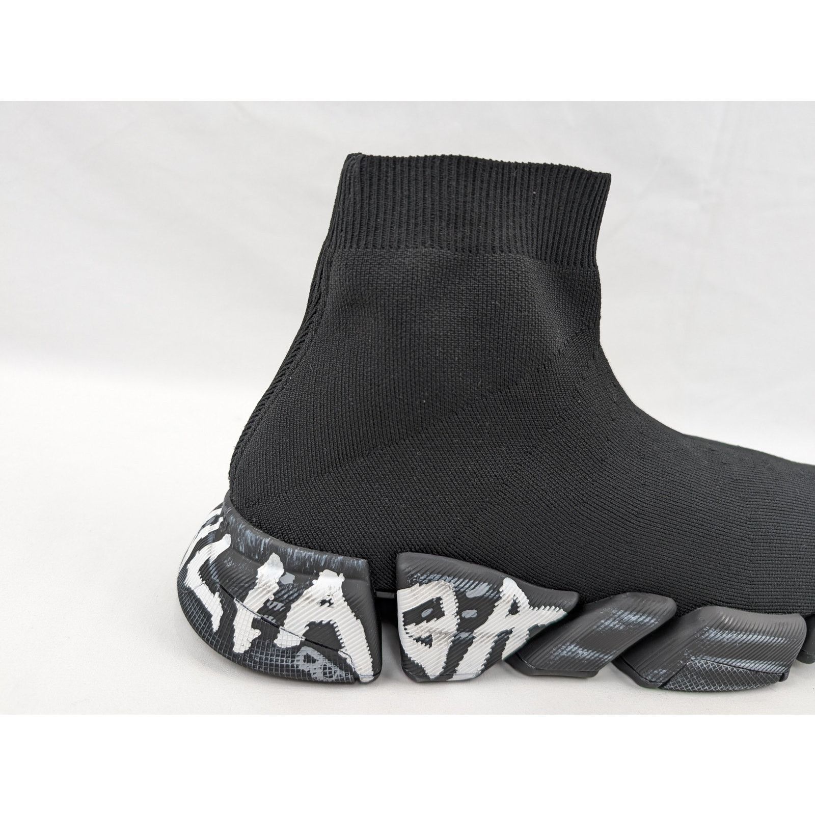 Balenciaga o1rshd1 Speed 2.0 Graffiti Sneakers in Black/White Size US 13 / EU 46 - 4 Thumbnail