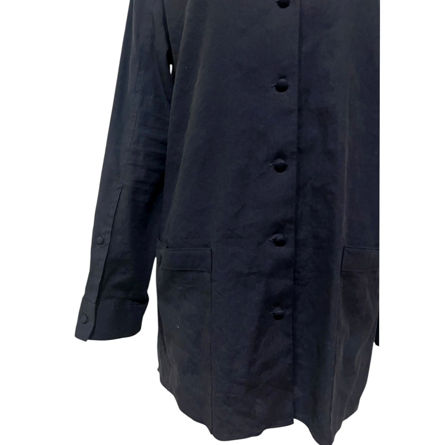 Theory VINTAGE Theory Linen Blend Shirt Jacket Tunic Dark Navy Minimalist Button Up Women’s M Size M / US 6-8 / IT 42-44 - 4 Thumbnail