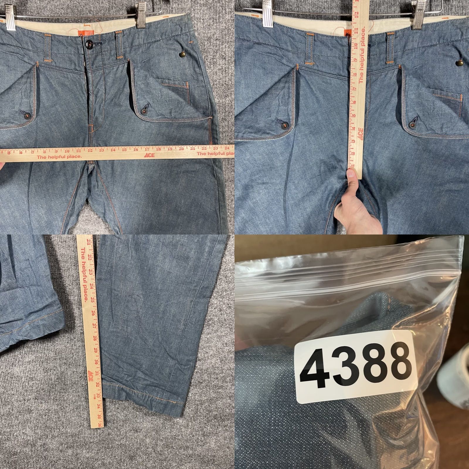 KATO VINTAGE KATO Denim Jeans Adult 35x33 Japanese Buckle Back Single Pocket Blue Heritage 1800s Mens Size US 35 - 10 Thumbnail