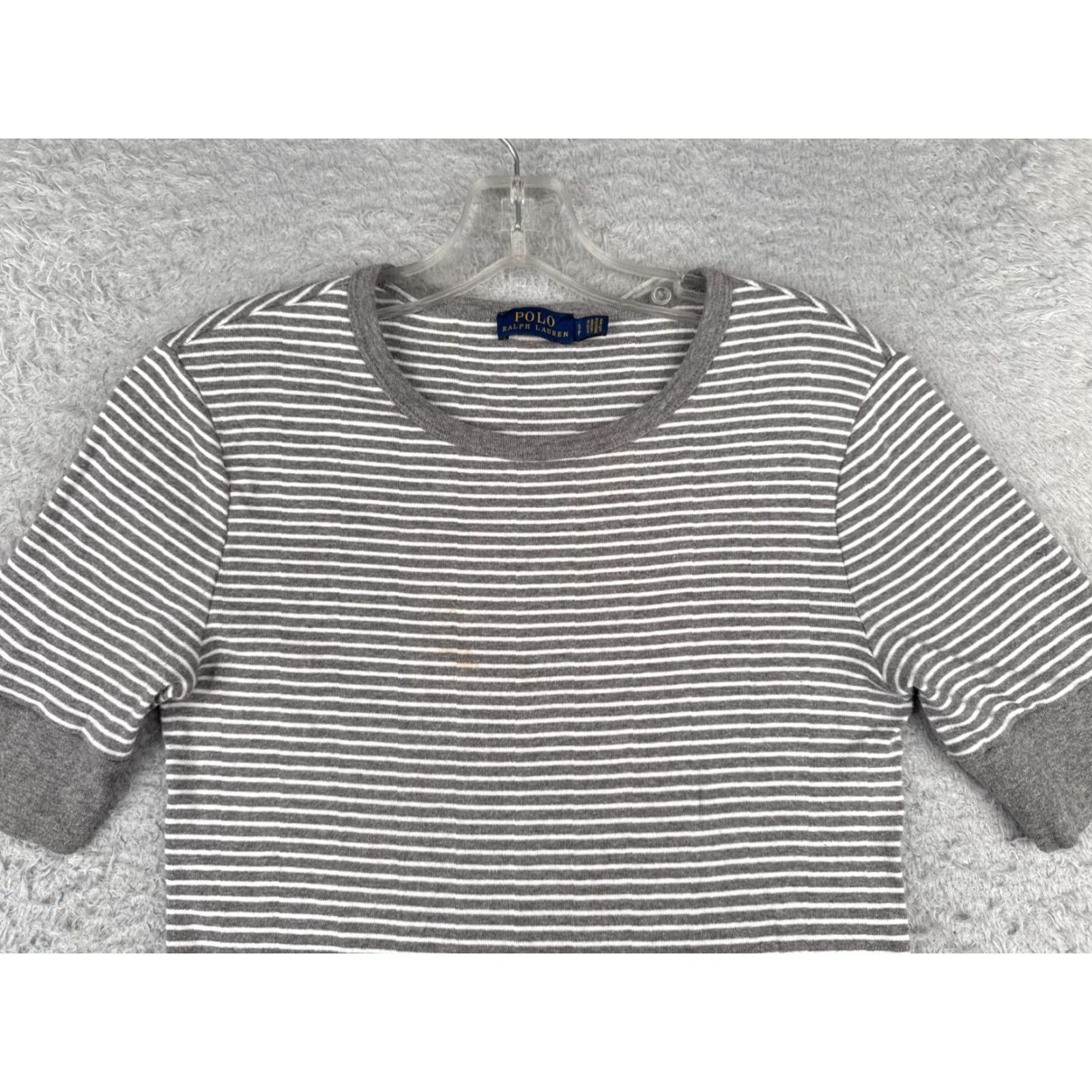 Polo Ralph Lauren Polo Ralph Lauren Shirt Women Small Petite Gray Stripe Crew Short Sleeve READ Size S / US 4 / IT 40 - 4 Thumbnail