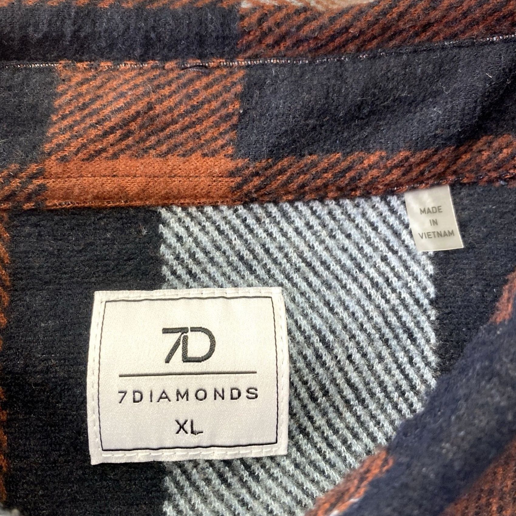 Vintage VINTAGE 7 Diamonds Made Well Flannel Shirt Men XL Blue Plaid Button-Up Long Sleeve Pockets Size US XL / EU 56 / 4 - 4 Thumbnail