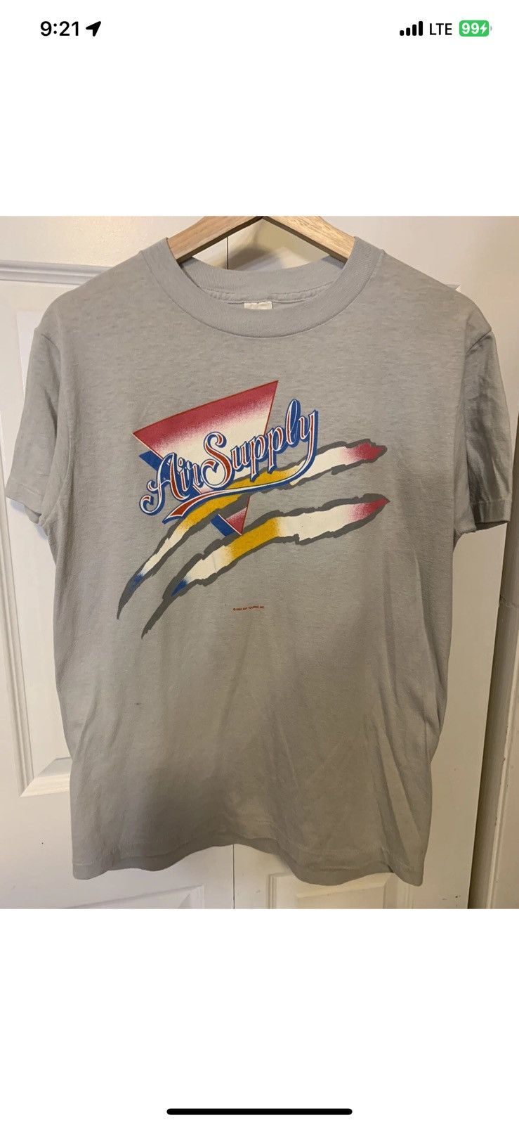 Anvil Vtg Air Supply The Power of Love 1985 Tour Music concert Size US L / EU 52-54 / 3 - 6 Thumbnail
