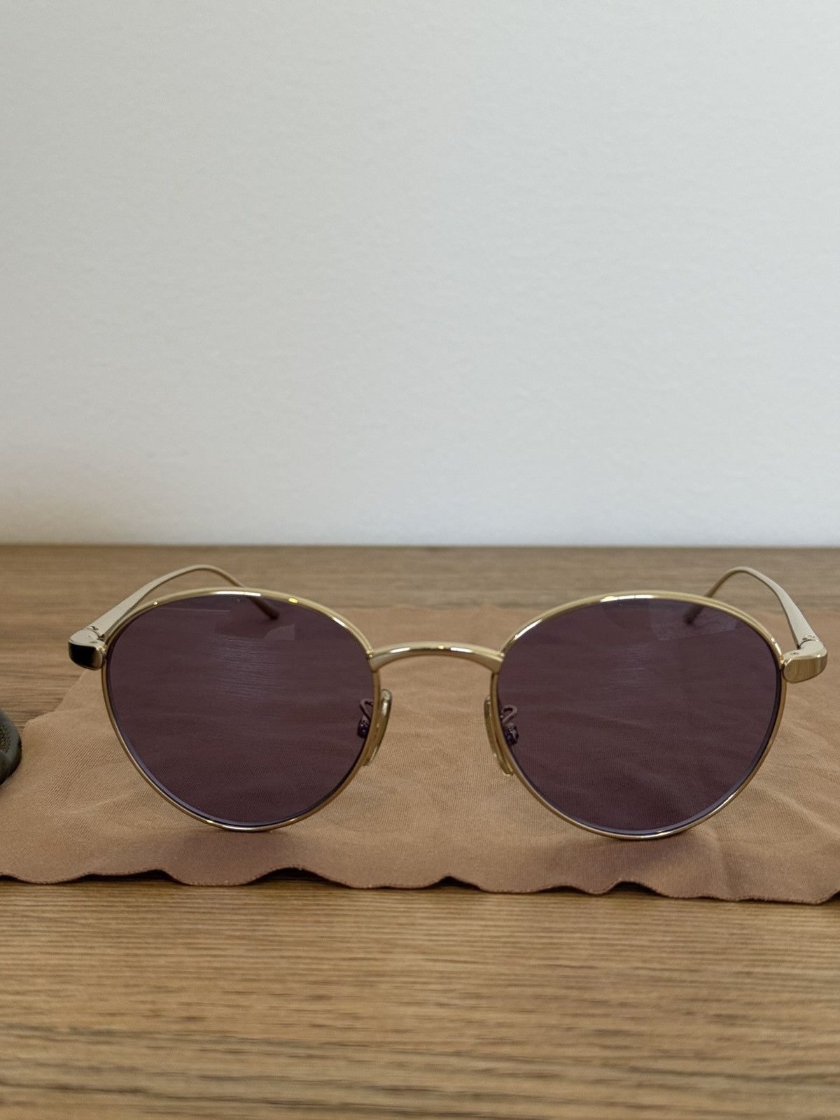 Loewe LOEWE - Slim 49mm Round Sunglasses - Gold/Purple Size ONE SIZE - 8 Thumbnail