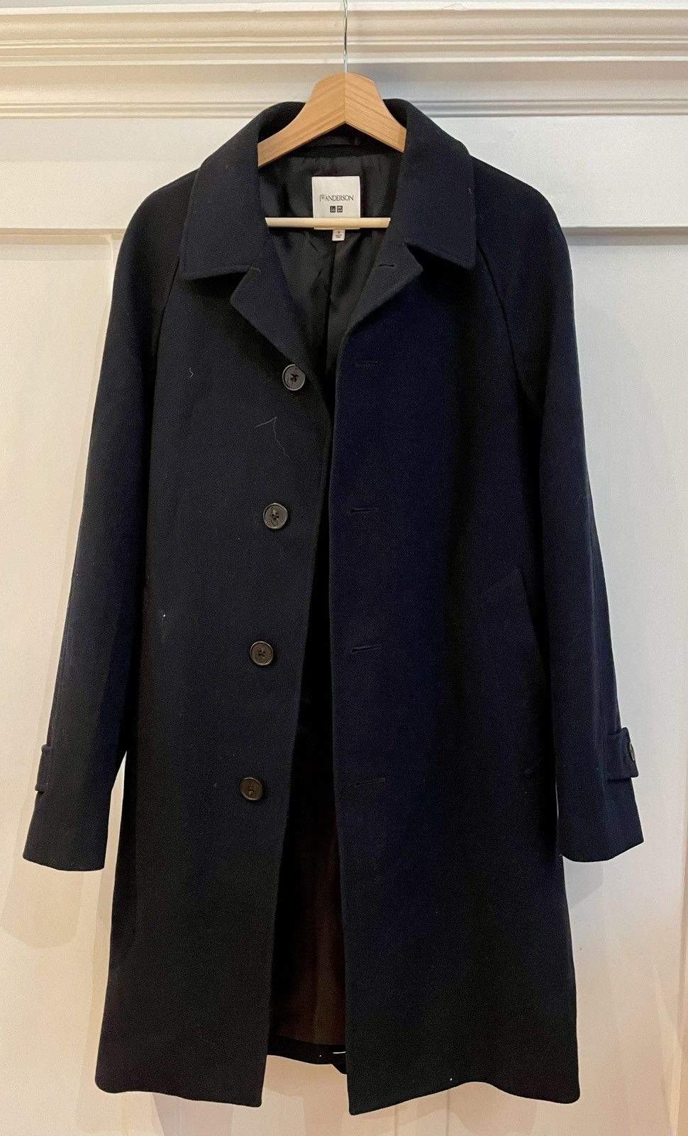 J.W.Anderson Uniqlo Dark Navy Wool Tweed Trench JW Anderson Uniqlo Size S Men Grailed