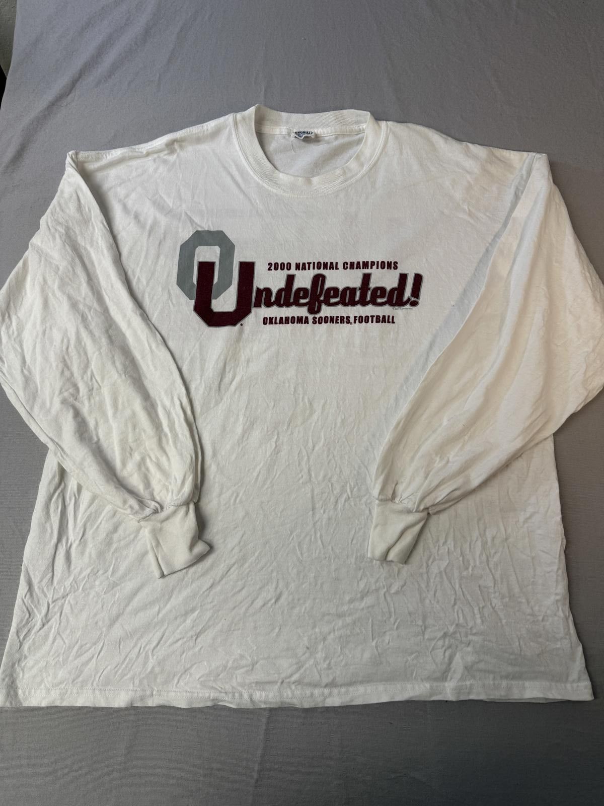 Designer VTG Oklahoma Sooners LS T-shirt Undefeated 2000 Champs XXL Size US XXL / EU 58 / 5 - 1 Thumbnail
