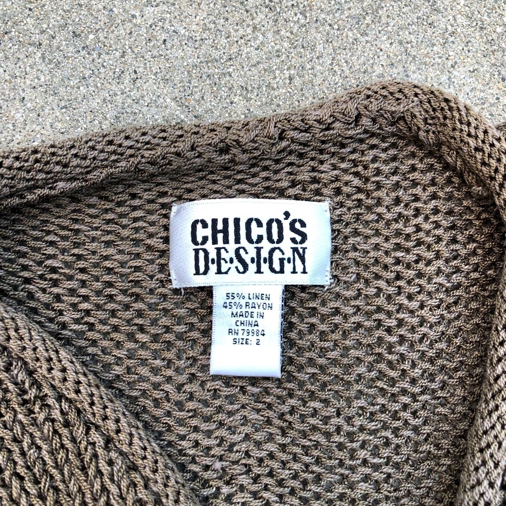 Vintage CHICO'S DESIGN Knit Pullover Sweater Women's 2 Linen Blend Brown Long Sleeve Pullover Knit Sweatshirt Cable-Knit Size XS / US 0-2 / IT 36-38 - 5 Thumbnail