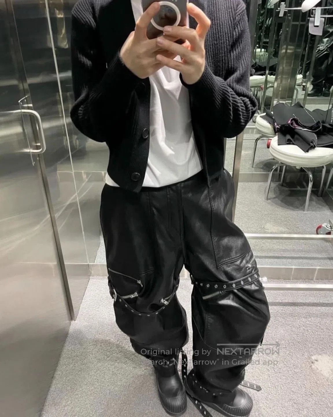 WE11DONE WE11DONE SS23 Black Leather Pants. Size US 34 / EU 50 - 5 Thumbnail