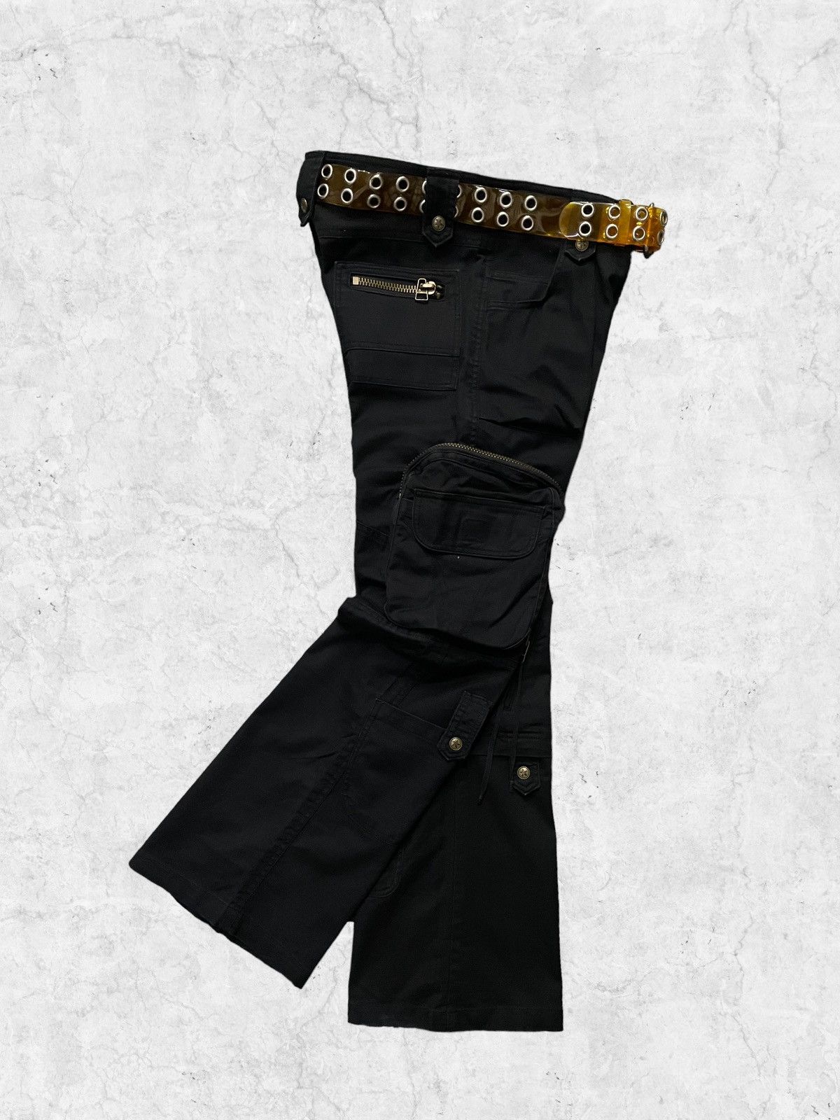 Japanese Brand × Vintage Hidef Japan Gas Mask Multi Pocket Cargo Pants & Rivet Belt Size US 32 / EU 48 - 4 Thumbnail