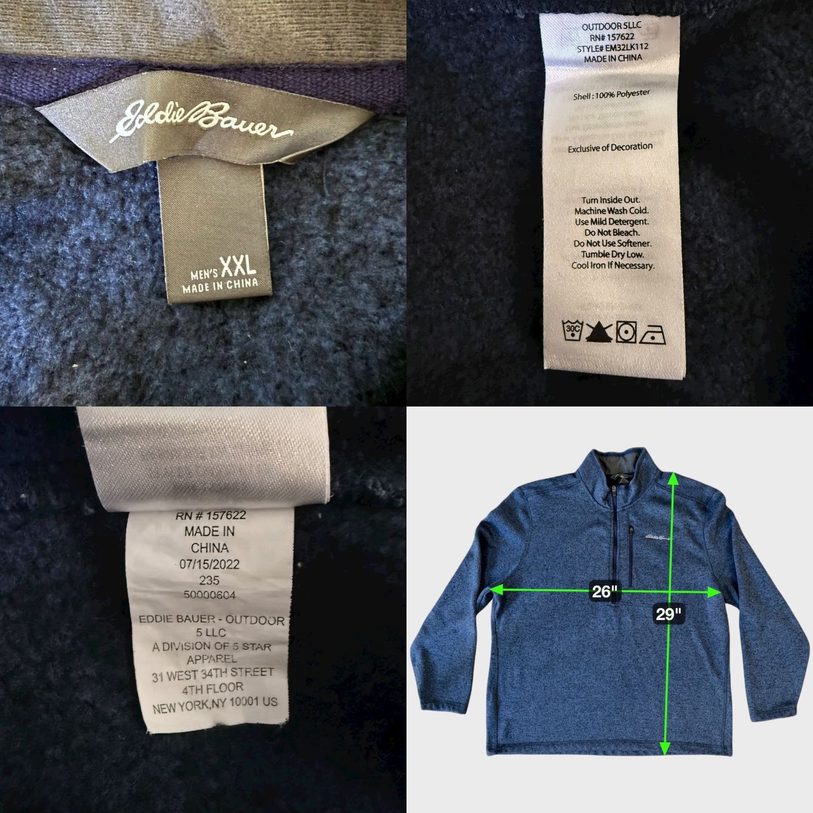 Eddie Bauer VINTAGE Eddie Bauer Radiator Fleece Quarter-Zip Pullover Sweater Men 2XL Navy Blue Size US XXL / EU 58 / 5 - 8 Thumbnail