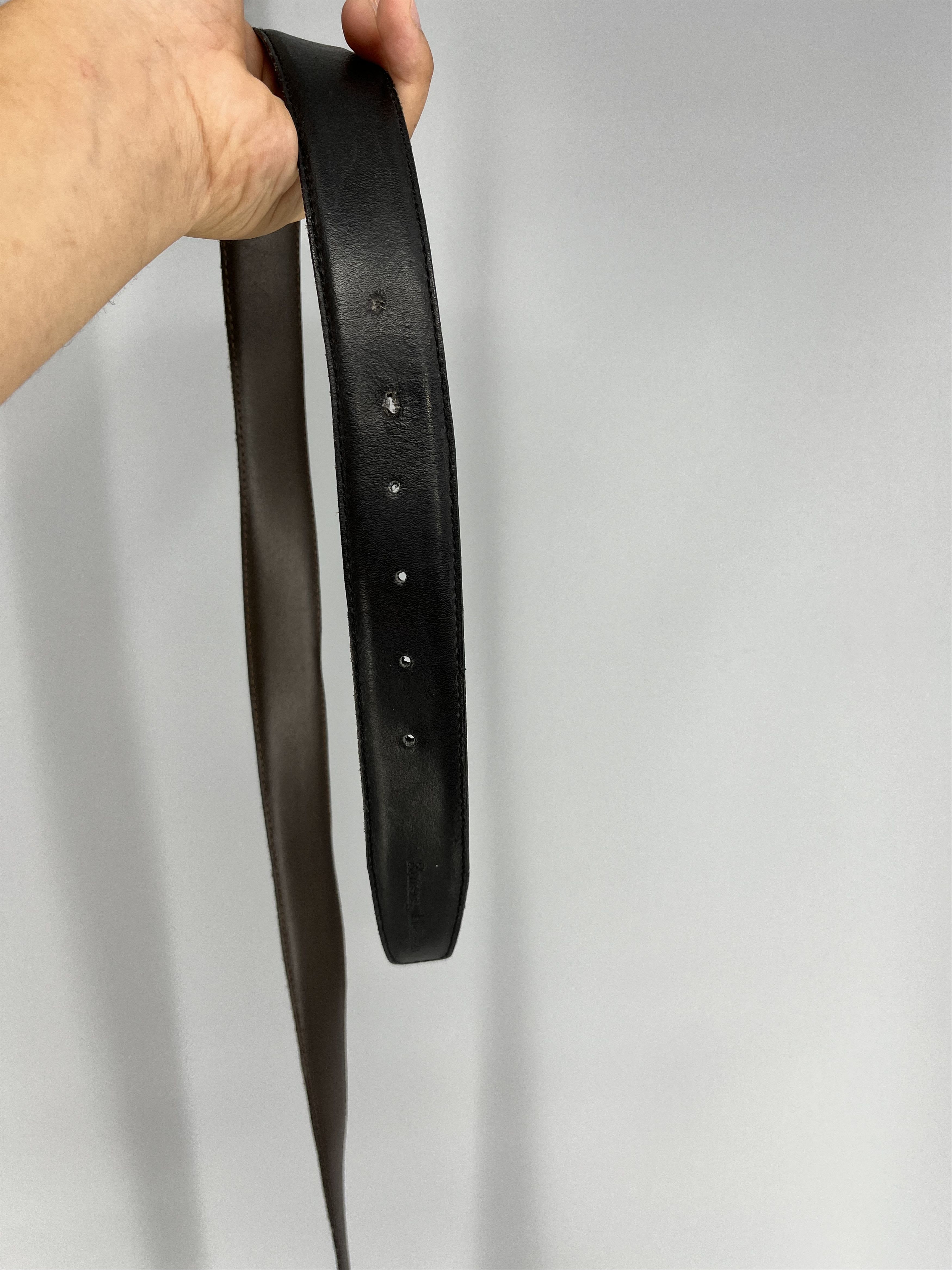 Designer Ermenegildo Zegna reversible Black / Brown Leather belt Size ONE SIZE - 6 Thumbnail