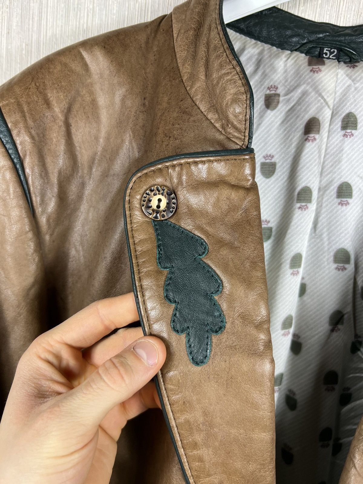 Vintage Vintage 70s genuine leather blazer jacket nordic retro Size US L / EU 52-54 / 3 - 12 Thumbnail