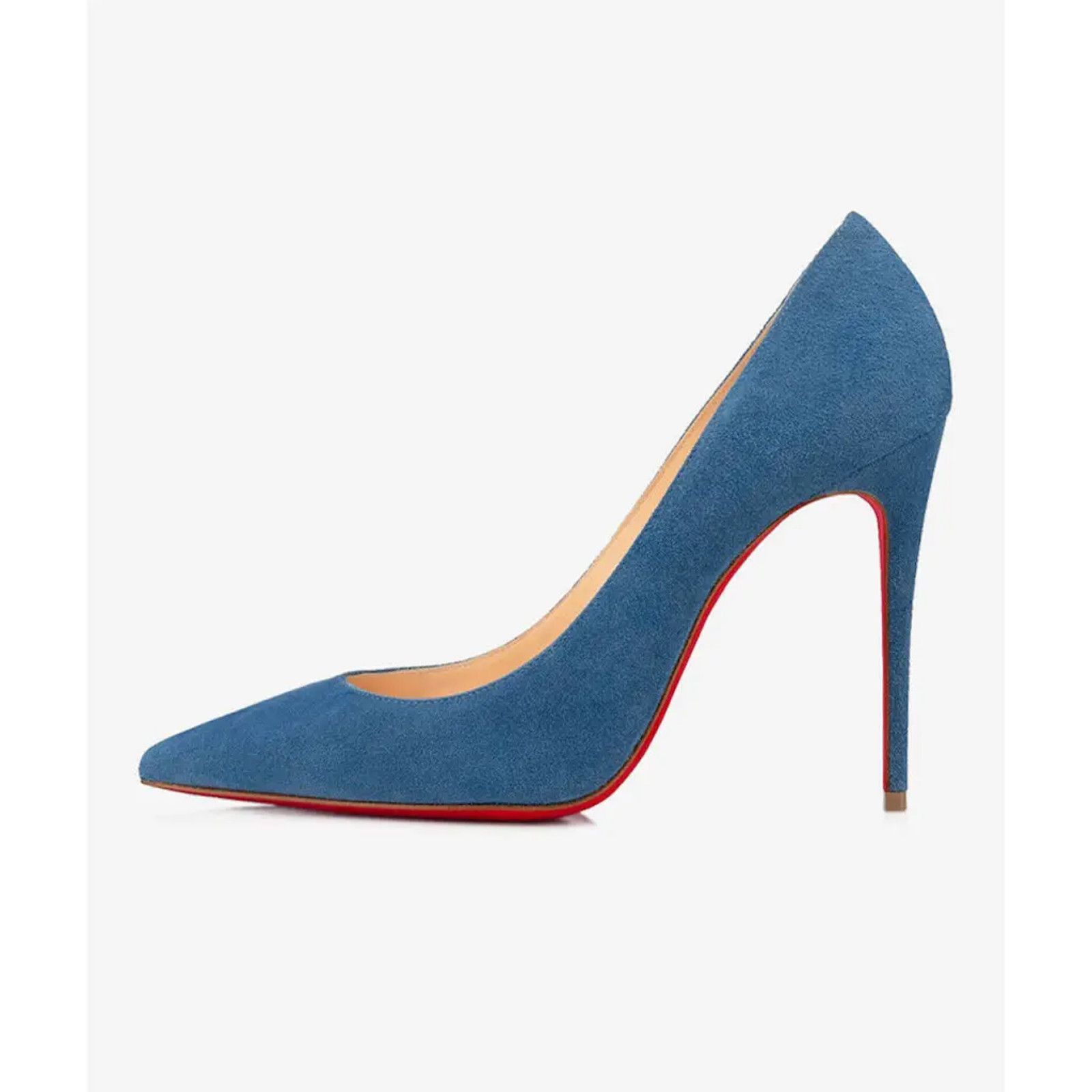 Christian Louboutin Kate 100 LAC Blue Suede Pointed Toe Classic Heel Pump 39 Size US 9 / IT 39 - 3 Thumbnail