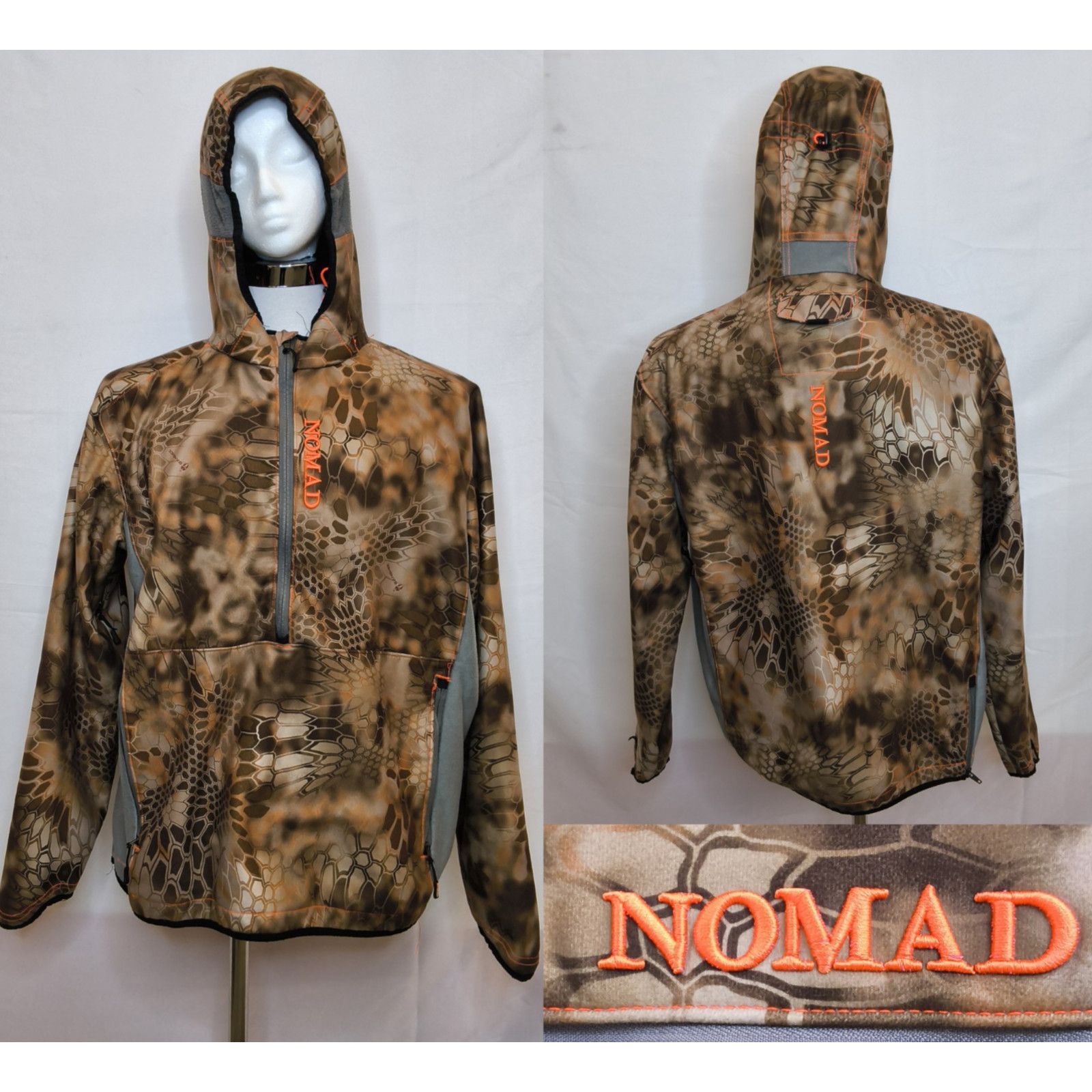 Nomad Nomad Banshee Jacket 1/2 Zip Men L Brown Camo Hood Softshell Size US L / EU 52-54 / 3 - 1 Thumbnail