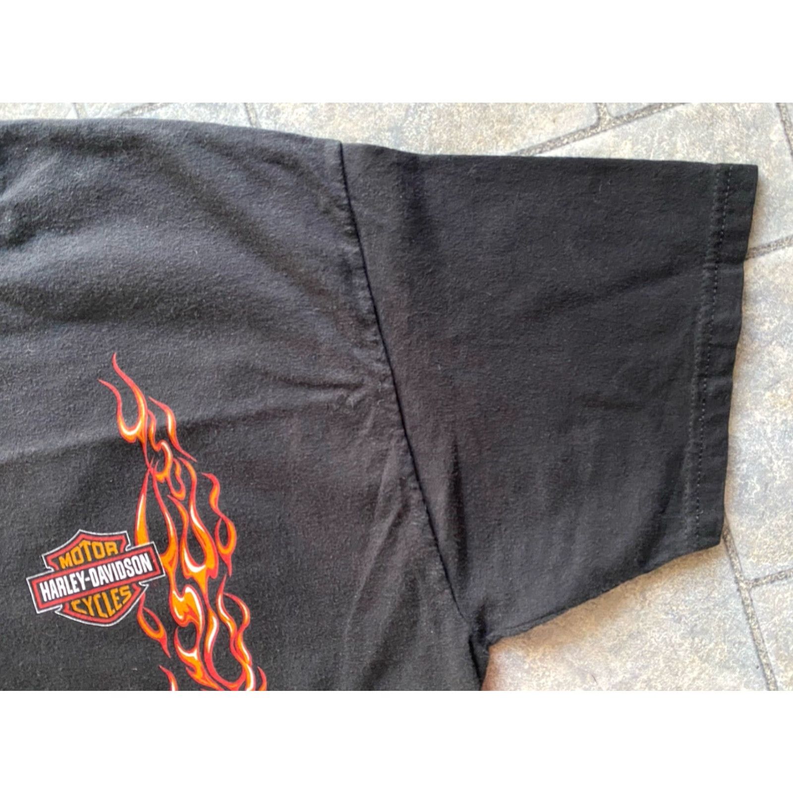 Harley Davidson Harley-Davidson T Shirt Mens Large Flames Eagles Maui Hawaii Short Sleeve Logo Black Kn Moto Hawaiian Size US L / EU 52-54 / 3 - 6 Thumbnail