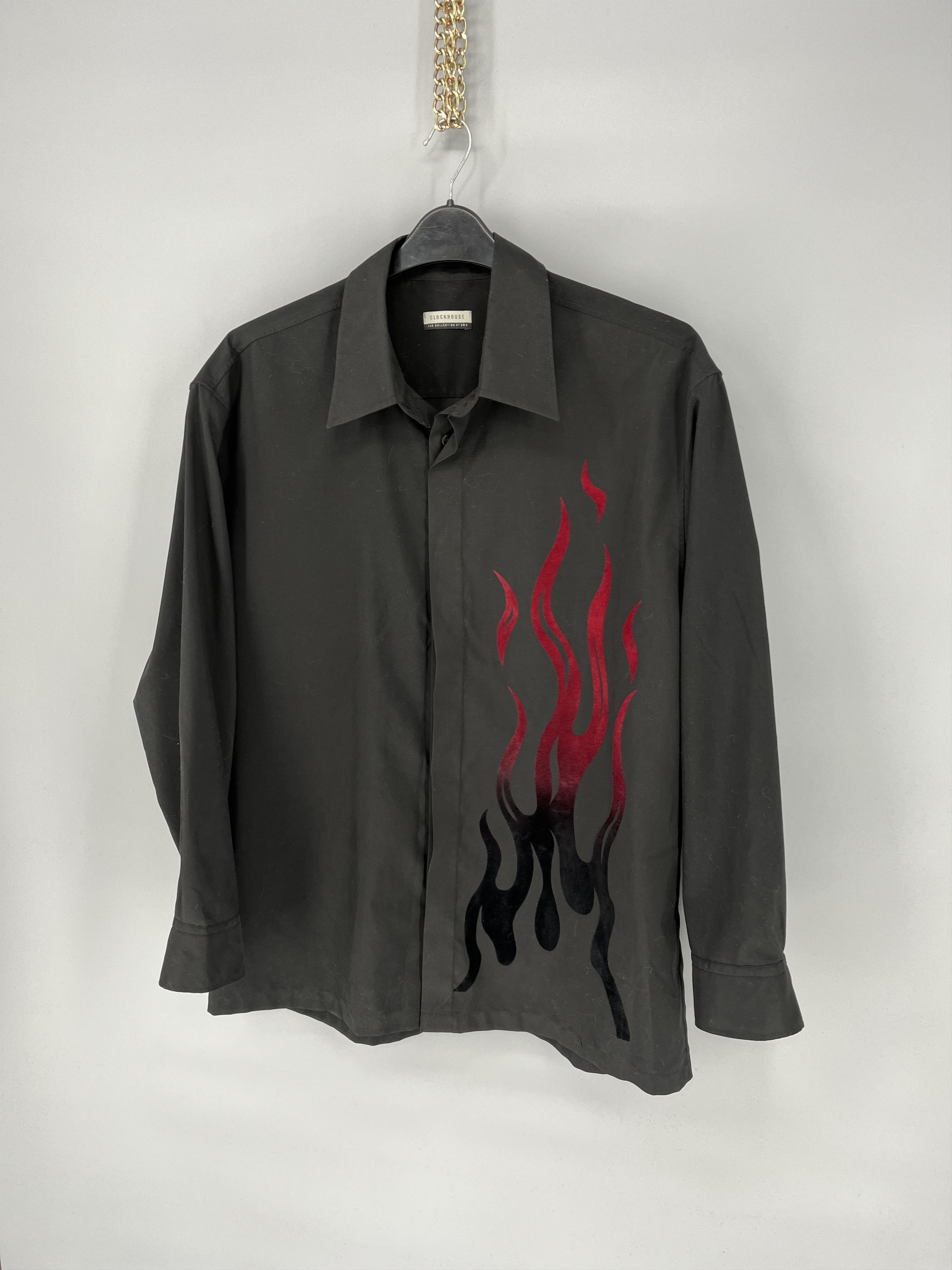 Japanese Brand Vintage Hawaiian Red Flames Crazy Japanese Shirt Guy Fieri Size US XL / EU 56 / 4 - 3 Thumbnail