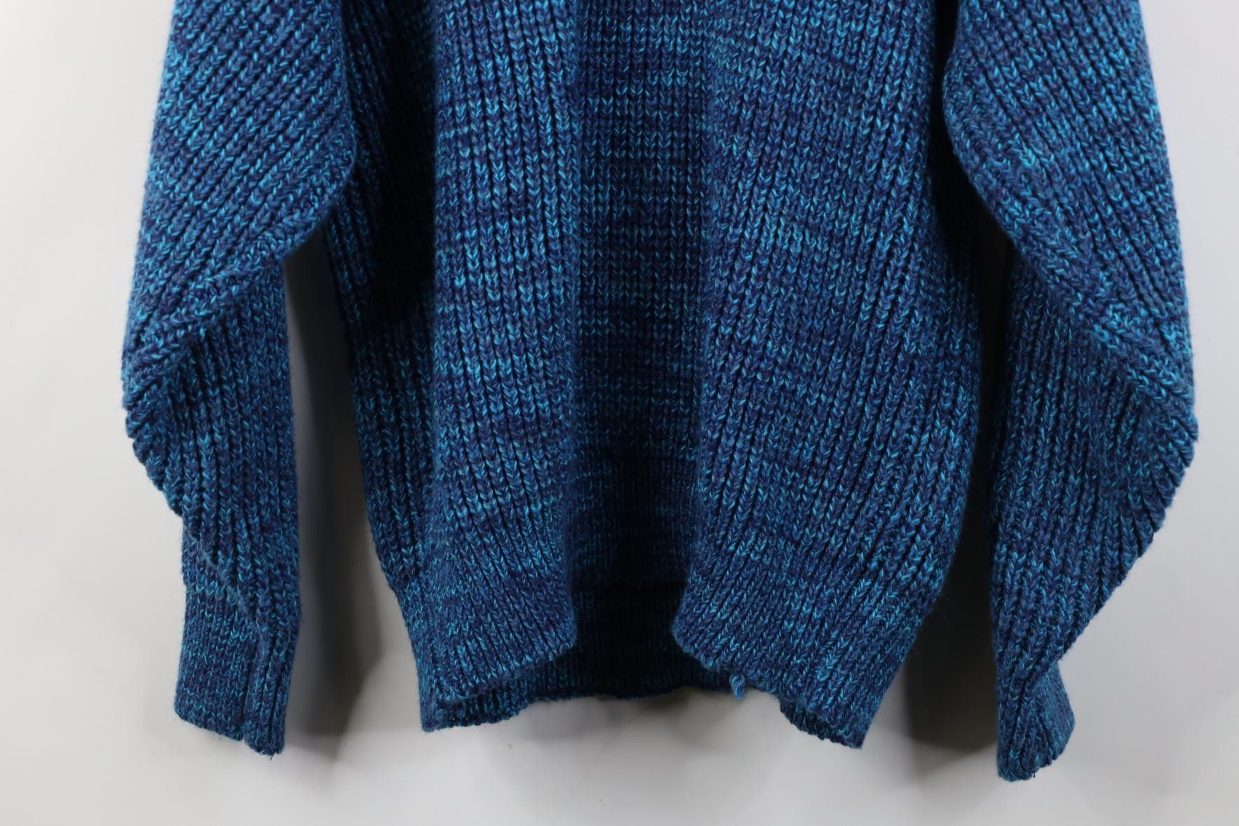 Vintage Vintage 90s Streetwear Ribbed Knit Crewneck Sweater Blue Size US L / EU 52-54 / 3 - 9 Thumbnail