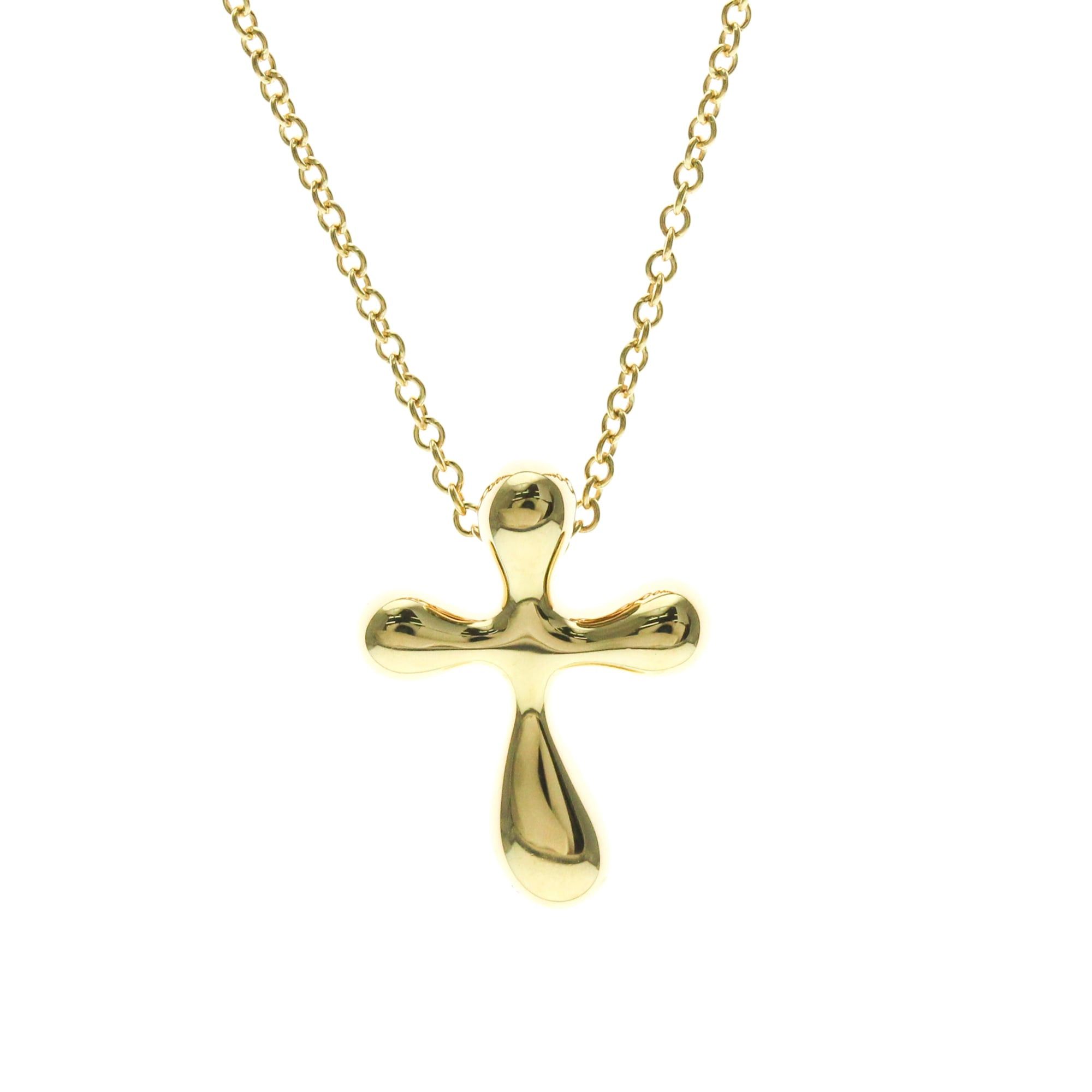 Tiffany & Co. Tiffany Small Cross Necklace Yellow Gold (18K) No Stone Men,Women Fashion Pendant Necklace (Gold) Size ONE SIZE - 1 Thumbnail
