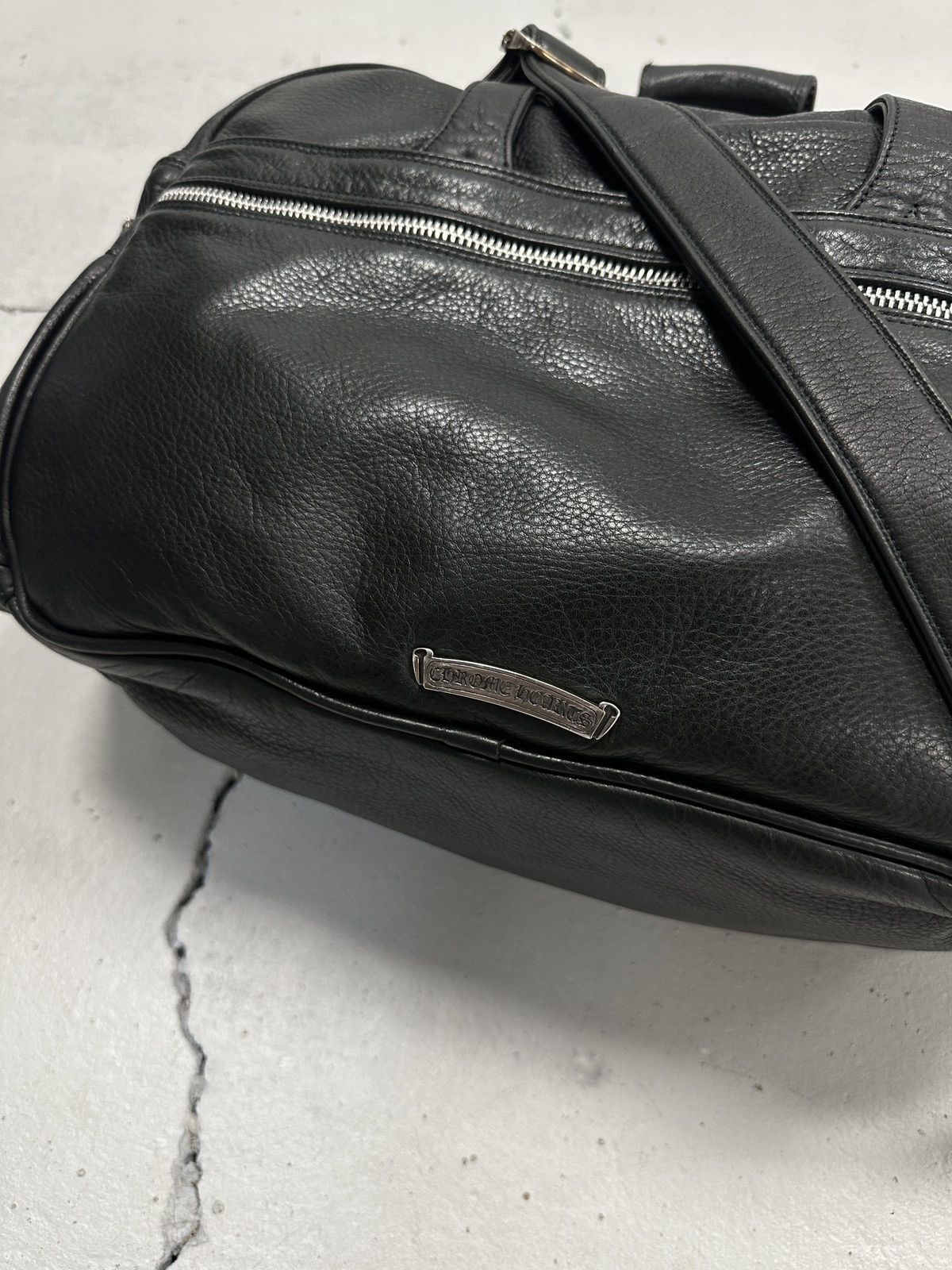 Chrome Hearts Chrome Hearts Fleur Silver Leather Patch Diaper Duffle Bag Size ONE SIZE - 12 Thumbnail