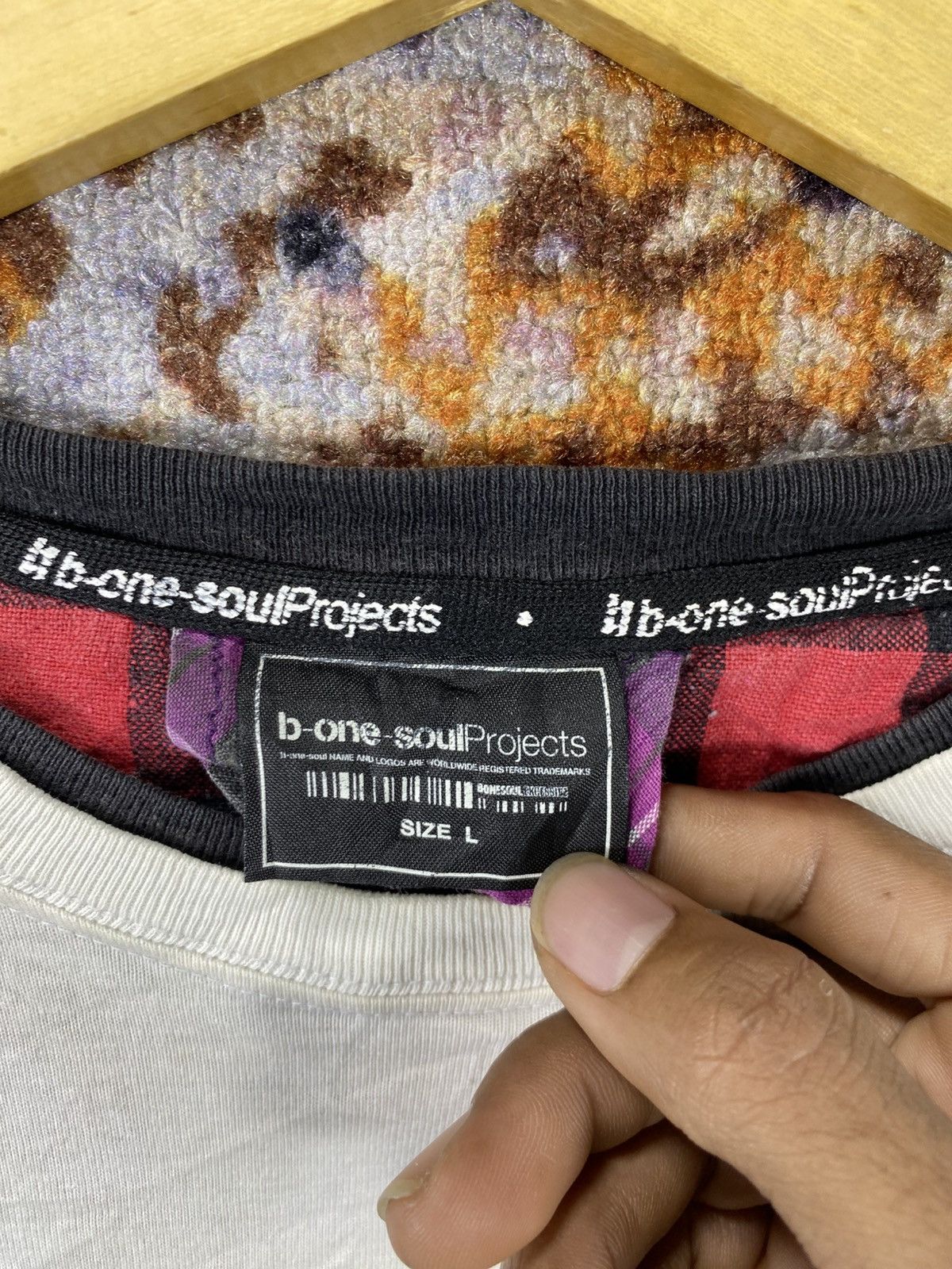 Japanese Brand × Vintage STENCIL B-ONE-SOUL PROJECTS Y2K DOUBLE LAYER LONG SLEEVE Size US L / EU 52-54 / 3 - 5 Thumbnail