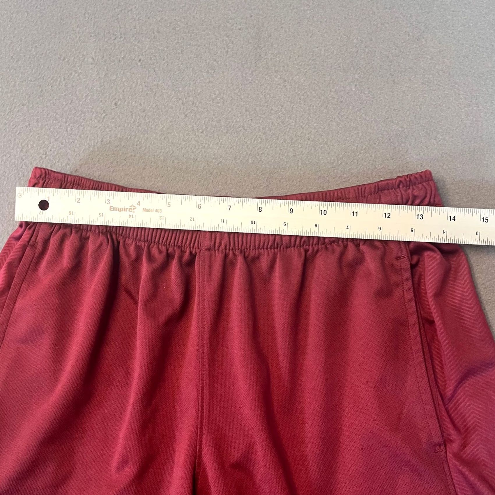 Logo 7 Mitre Shorts Mens Sz Lg Red Black Logo Gym Performance Run Athletic Herringbone Size US 33 - 5 Thumbnail