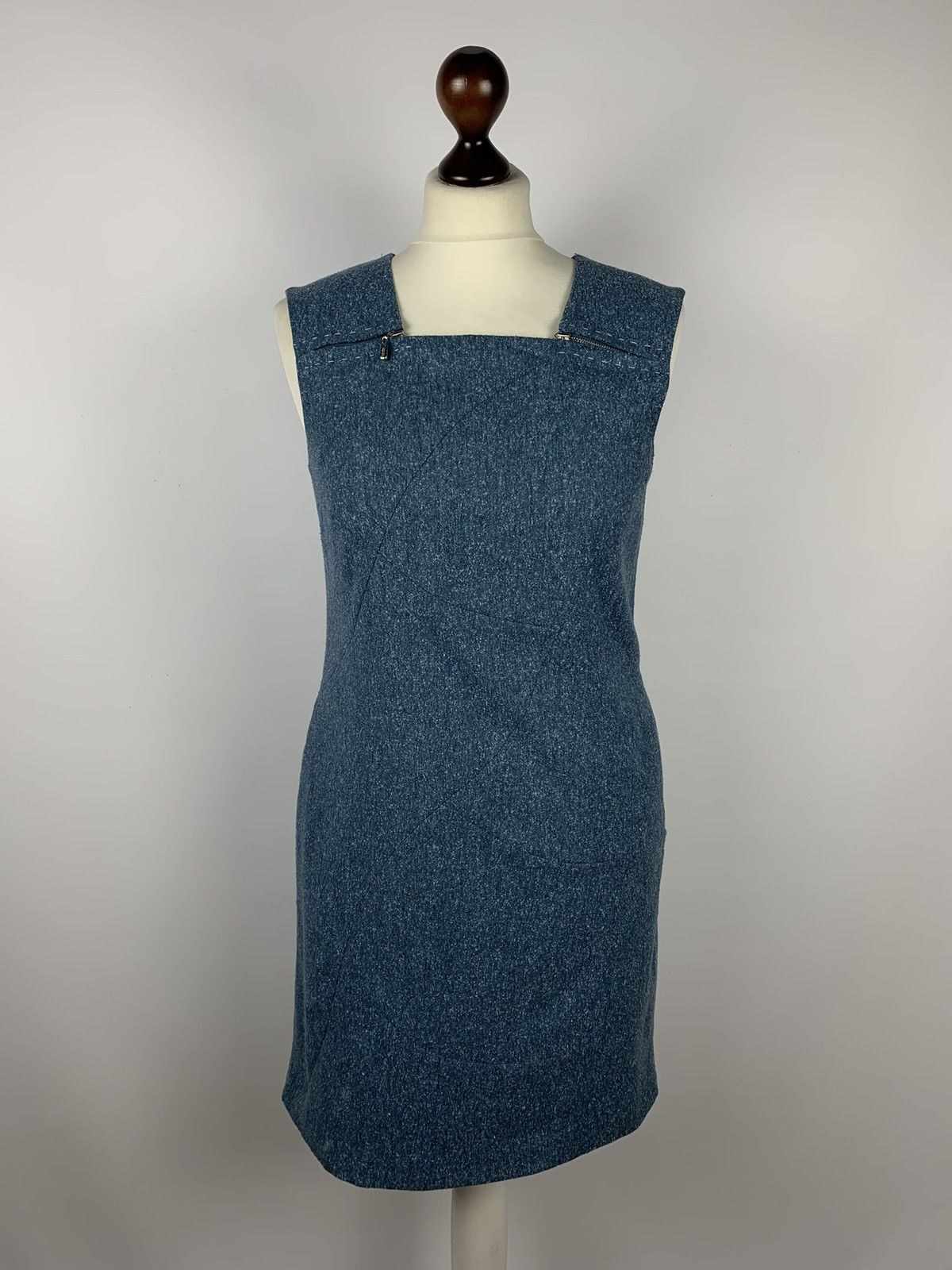 Escada Sport Escada Sport Midi Ladies Dress Top Zip Blue Size 36Silk Wool Size XS / US 0-2 / IT 36-38 - 1 Thumbnail