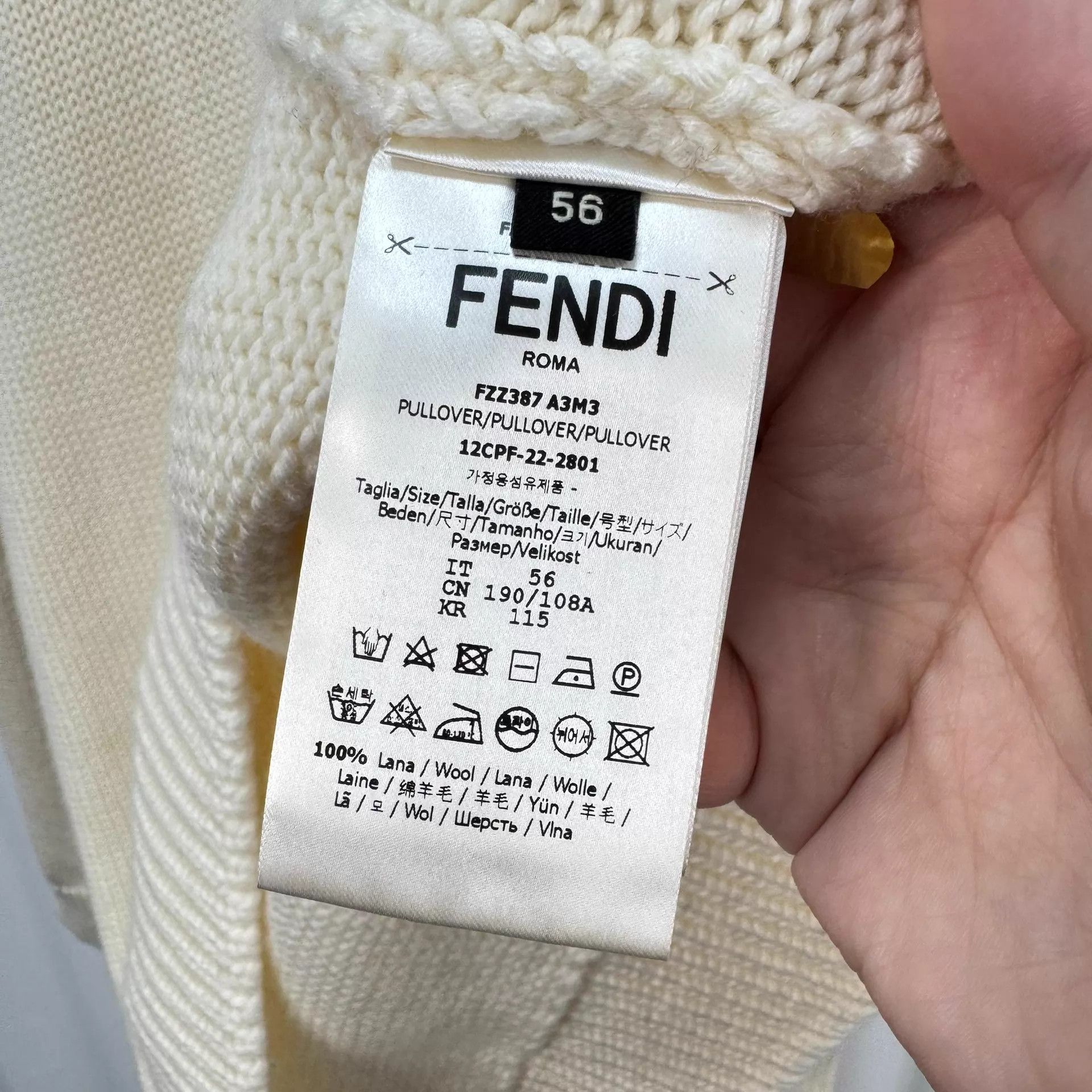 Fendi Fendi Embroidered Logo Wool Knit Sweater 56 New Size US XL / EU 56 / 4 - 6 Thumbnail