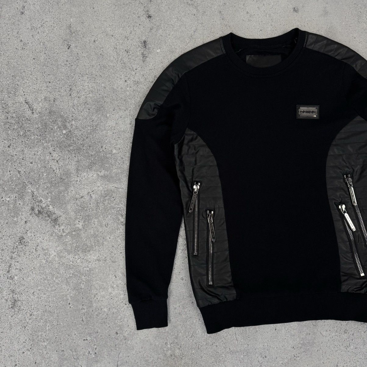 Philipp Plein Philipp Plein Faux Leather Crewneck Sweatshirt Size US M / EU 48-50 / 2 - 4 Thumbnail