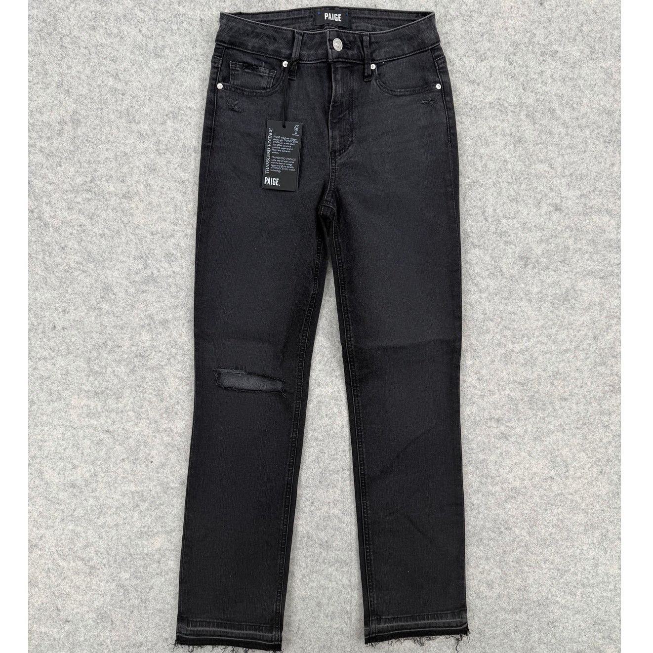 Paige NWT Paige Cindy Transcend Destructed High Rise Straight Jean Size 24" / US 00 / IT 34 - 1 Thumbnail