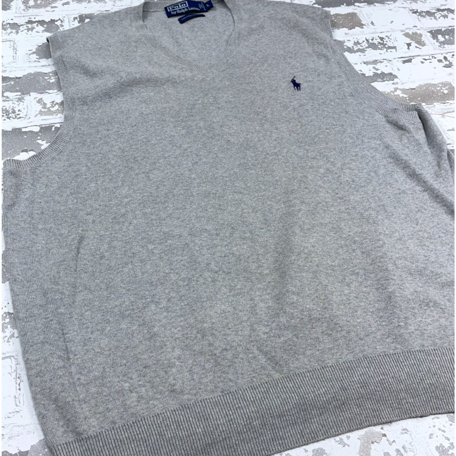 Polo Ralph Lauren Polo Ralph Lauren Sweater Vest Men L Gray Blue Pony Soft Pima Cotton Golf Knit Zipper Logo Embroidered Button Size US L / EU 52-54 / 3 - 5 Thumbnail