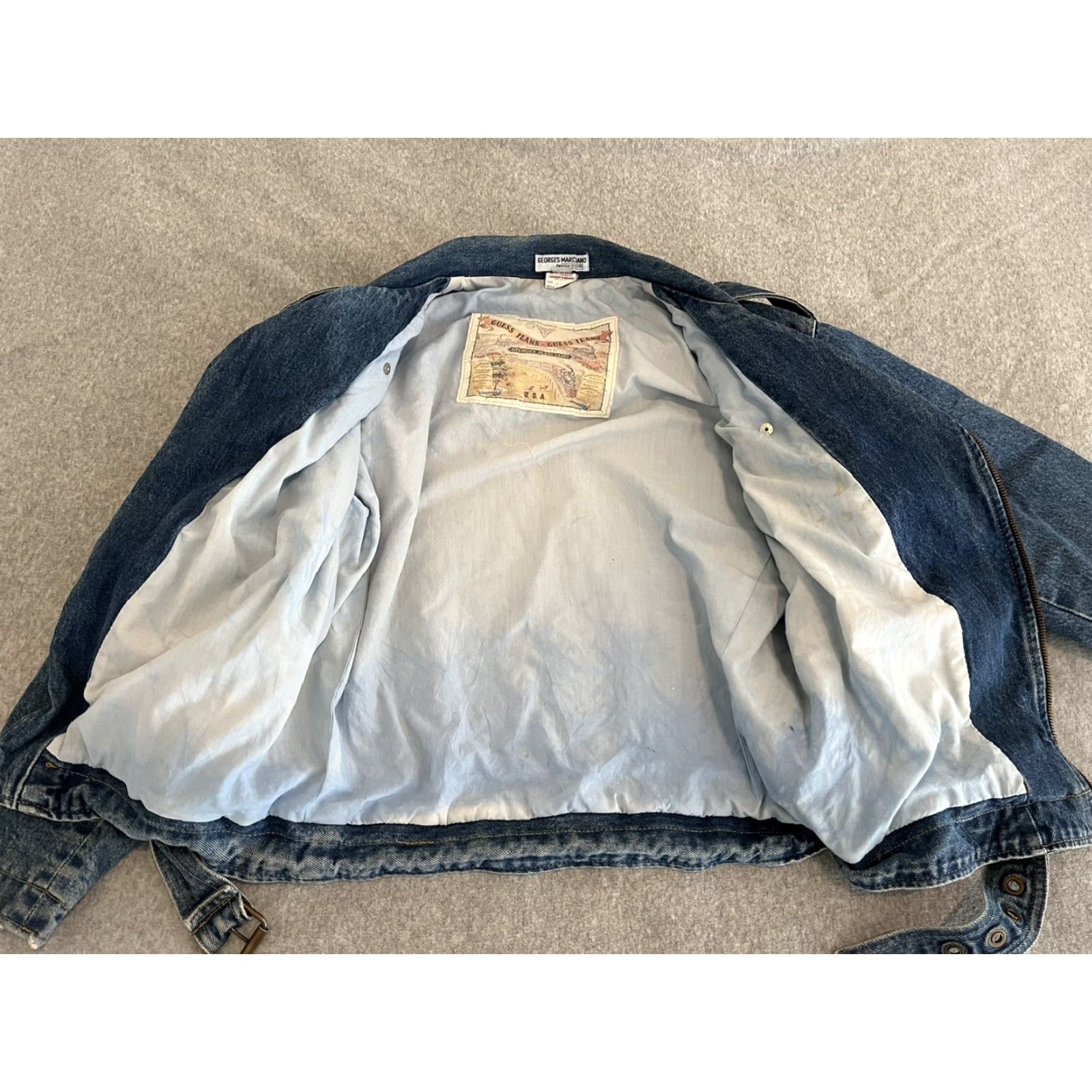 Guess VINTAGE GUESS Denim Jacket Georges Marciano Medium Made in USA Blue 10825 Men Jacket/ Jacket 1983 Size US M / EU 48-50 / 2 - 2 Thumbnail