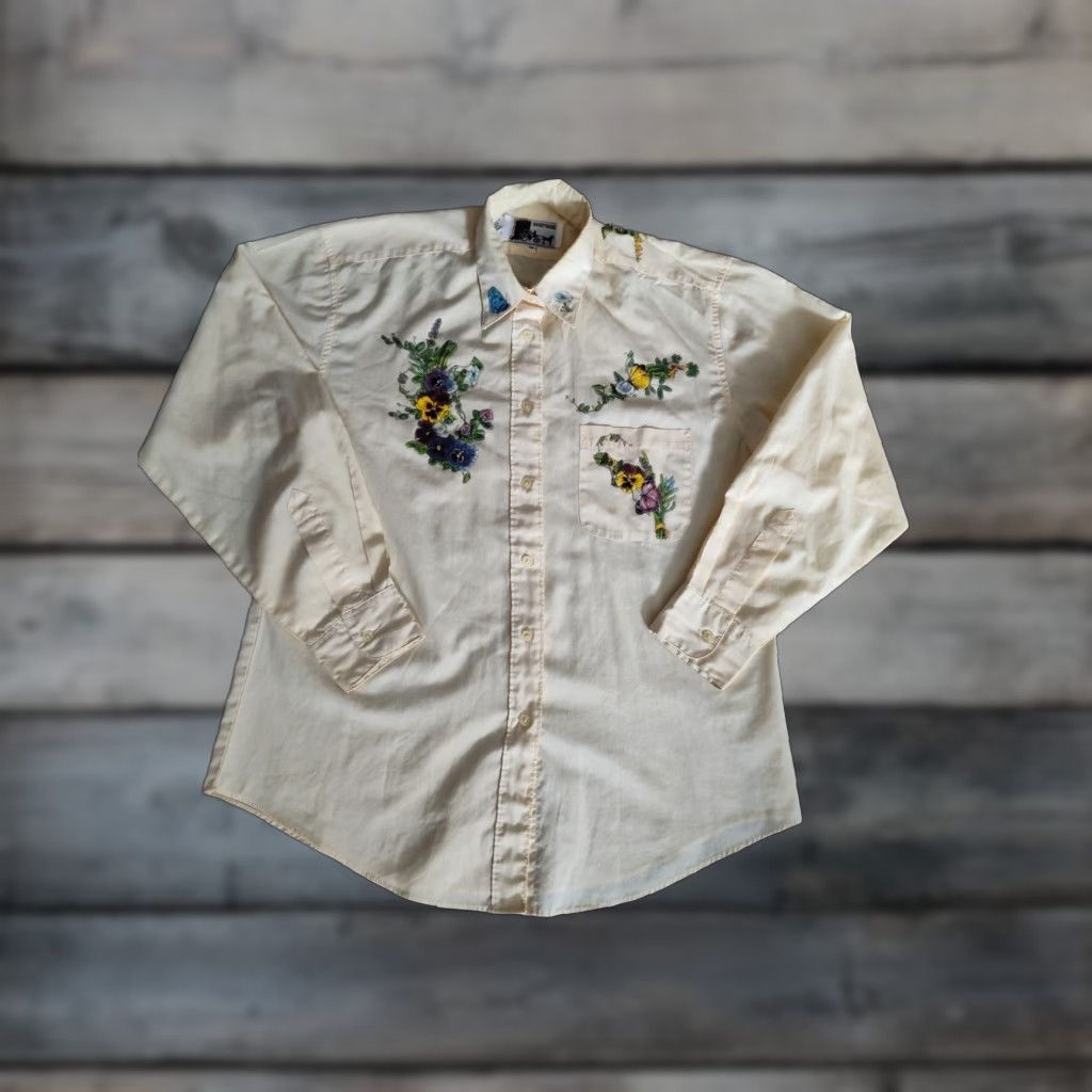 Etro Shipshe Women's Button Up L/S Shirt Rockabilly Diner Floral Size M Retro Vintage Classic Coat Yellow Size M / US 6-8 / IT 42-44 - 1 Thumbnail