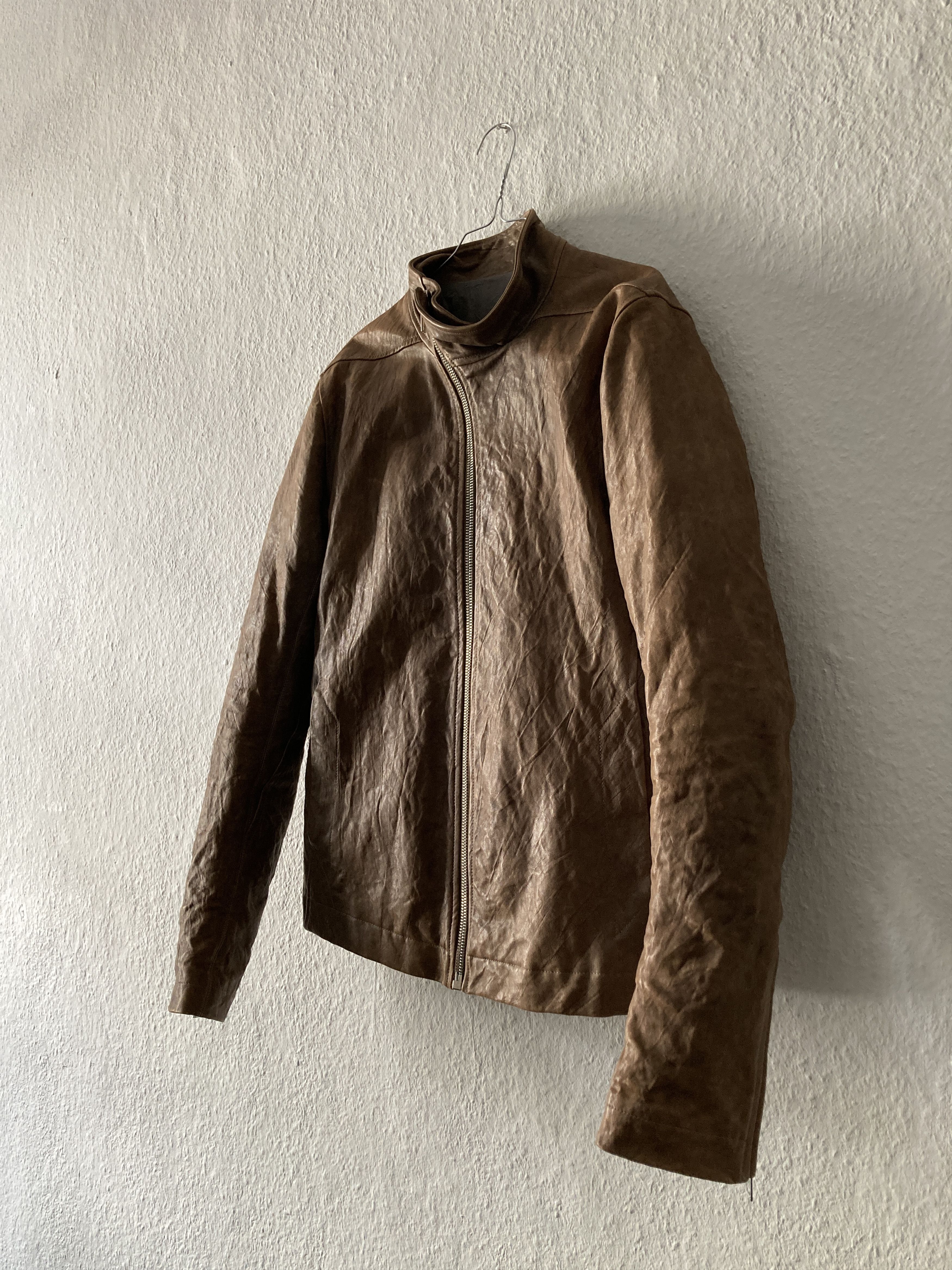 Rick Owens F/W 09 “CRUST” Hammered Lamb Mollino Leather Jacket Dust L Size US L / EU 52-54 / 3 - 3 Thumbnail
