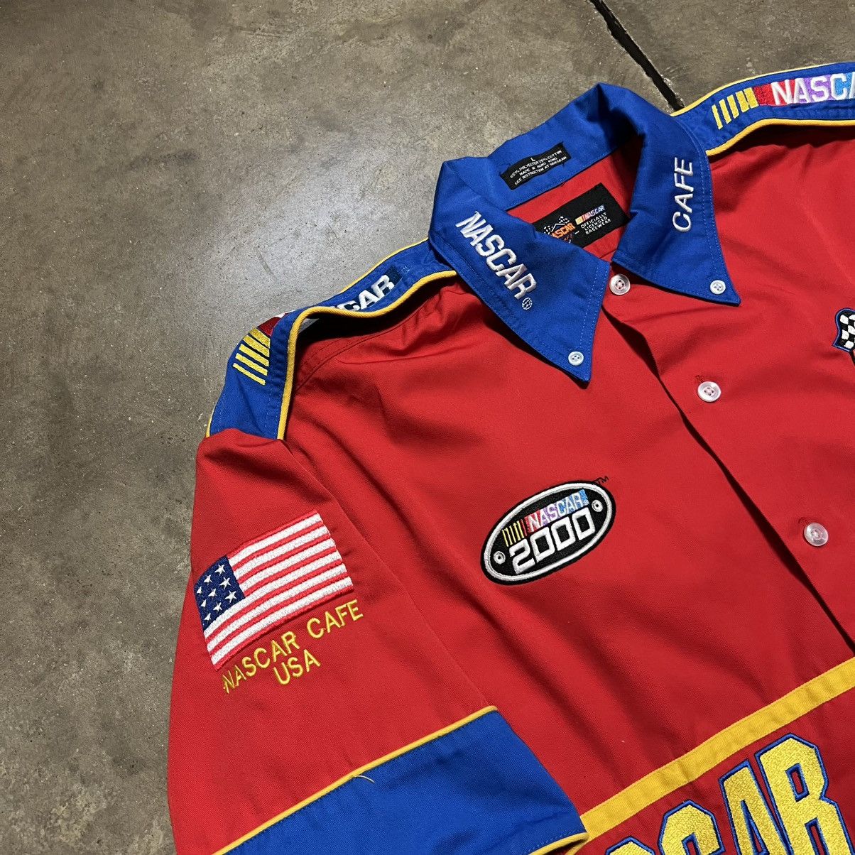 Other Vintage NASCAR Cafe Short Sleeve Button Up Logo Pit Crew Y2K Size US L / EU 52-54 / 3 - 5 Thumbnail