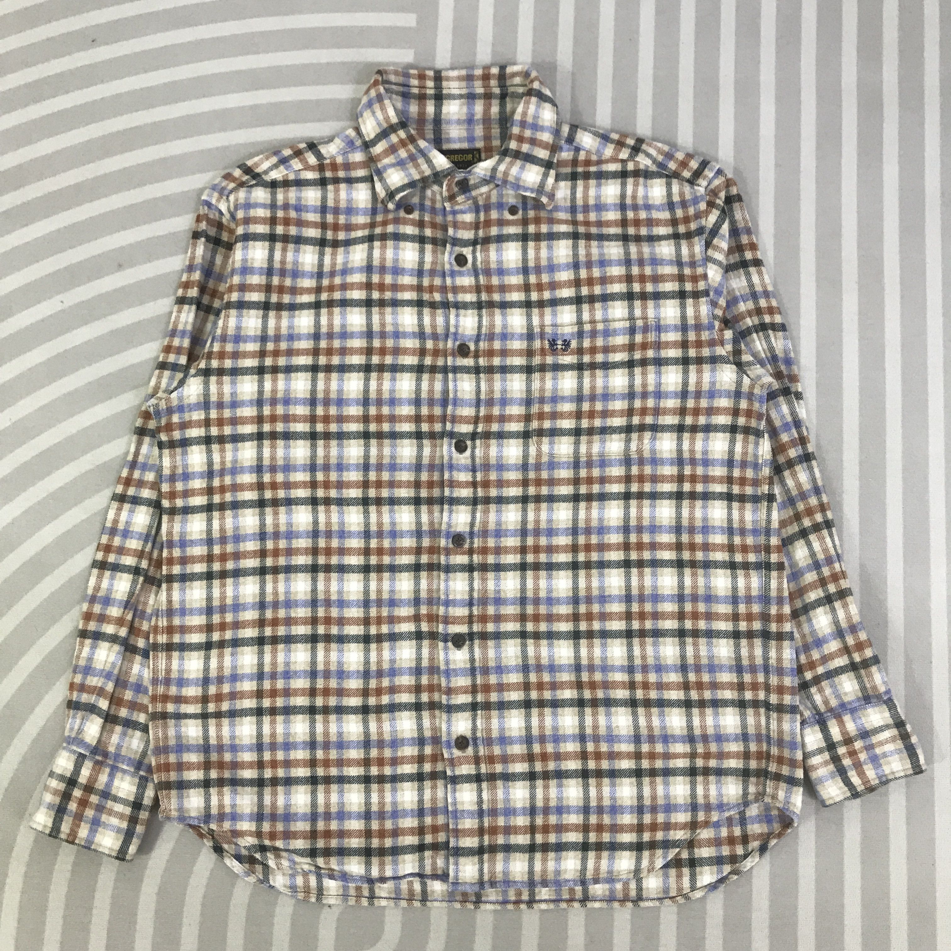 McGregor Vintage McGregor Tartan design Button Up Shirts K117B17 Size US L / EU 52-54 / 3 - 1 Thumbnail