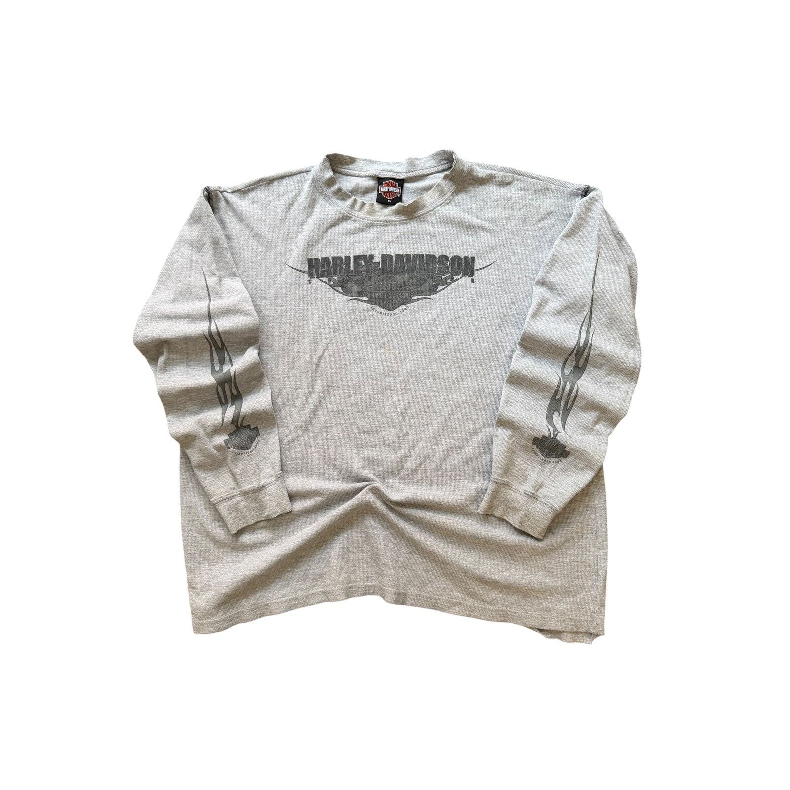 Harley Davidson Vintage Faded Harley Davidson Gray Knit Thermal Long Sleeve Size US XXL / EU 58 / 5 - 1 Thumbnail