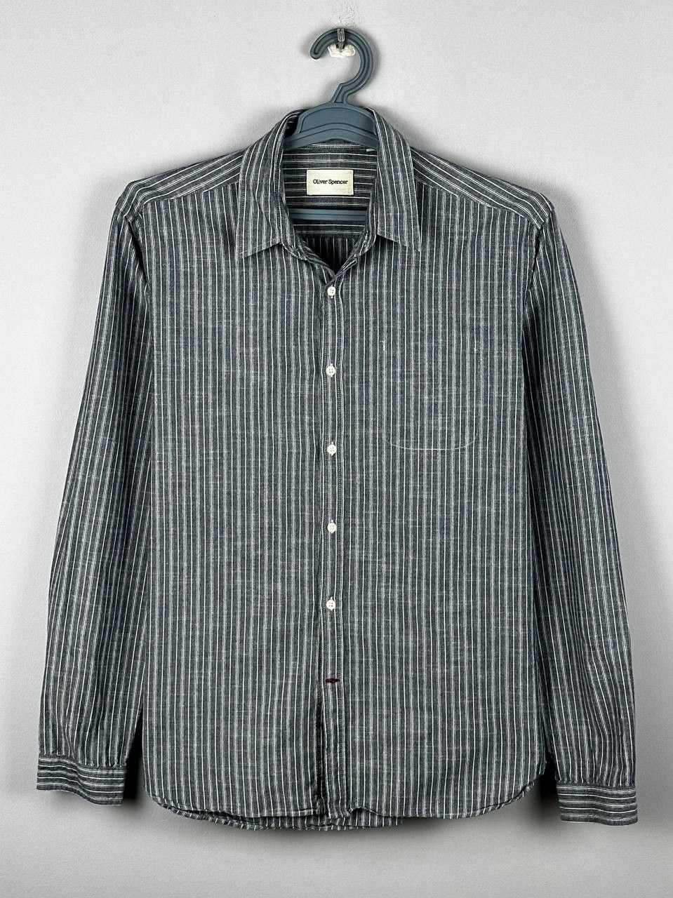 Oliver Spencer Oliver Spencer Luxury Cotton Casual Shirt Grey Size US L / EU 52-54 / 3 - 1 Thumbnail