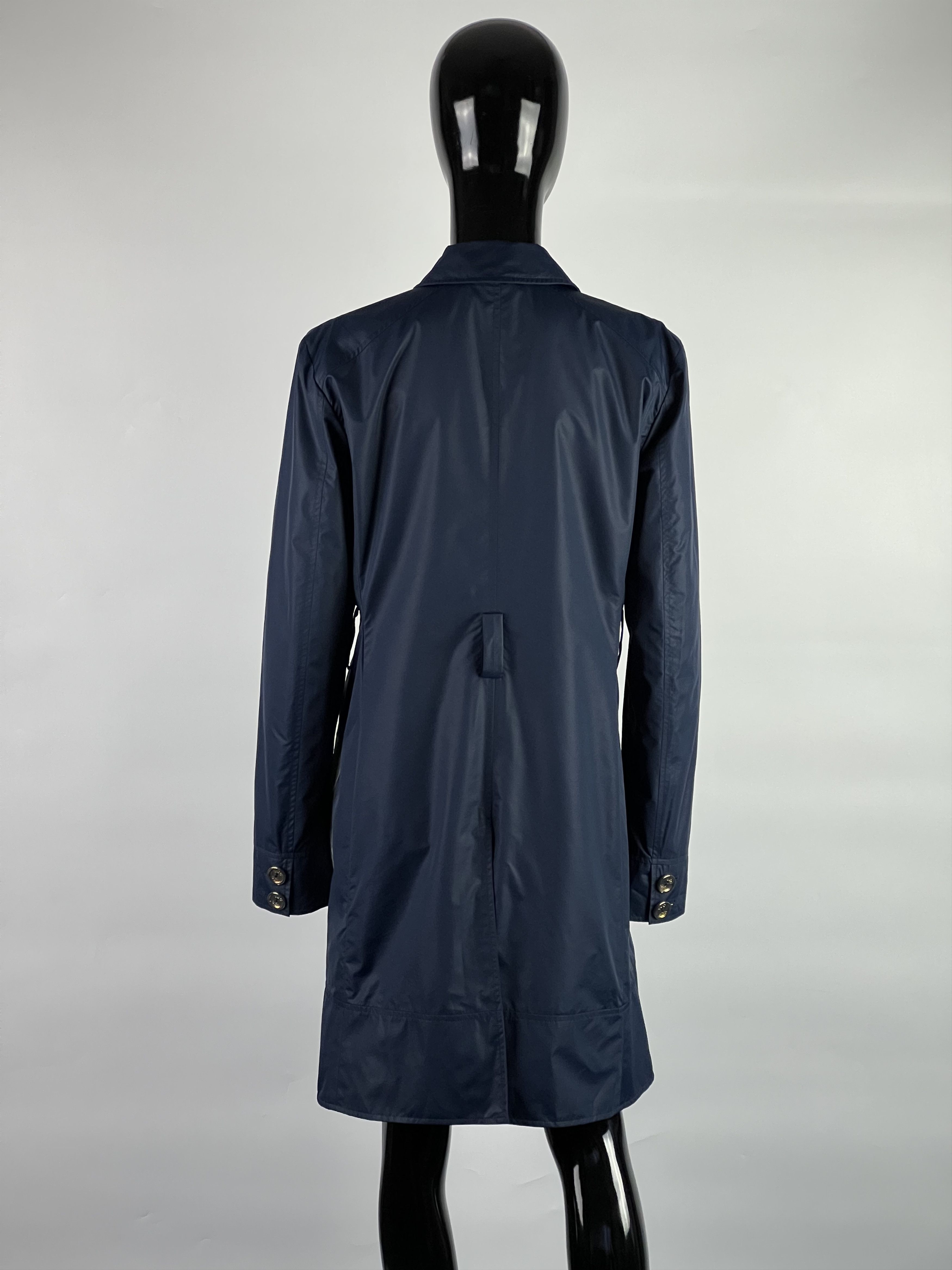 Versace Versace Women's Navy Blue Nylon Trench Coat Size M / US 6-8 / IT 42-44 - 3 Thumbnail