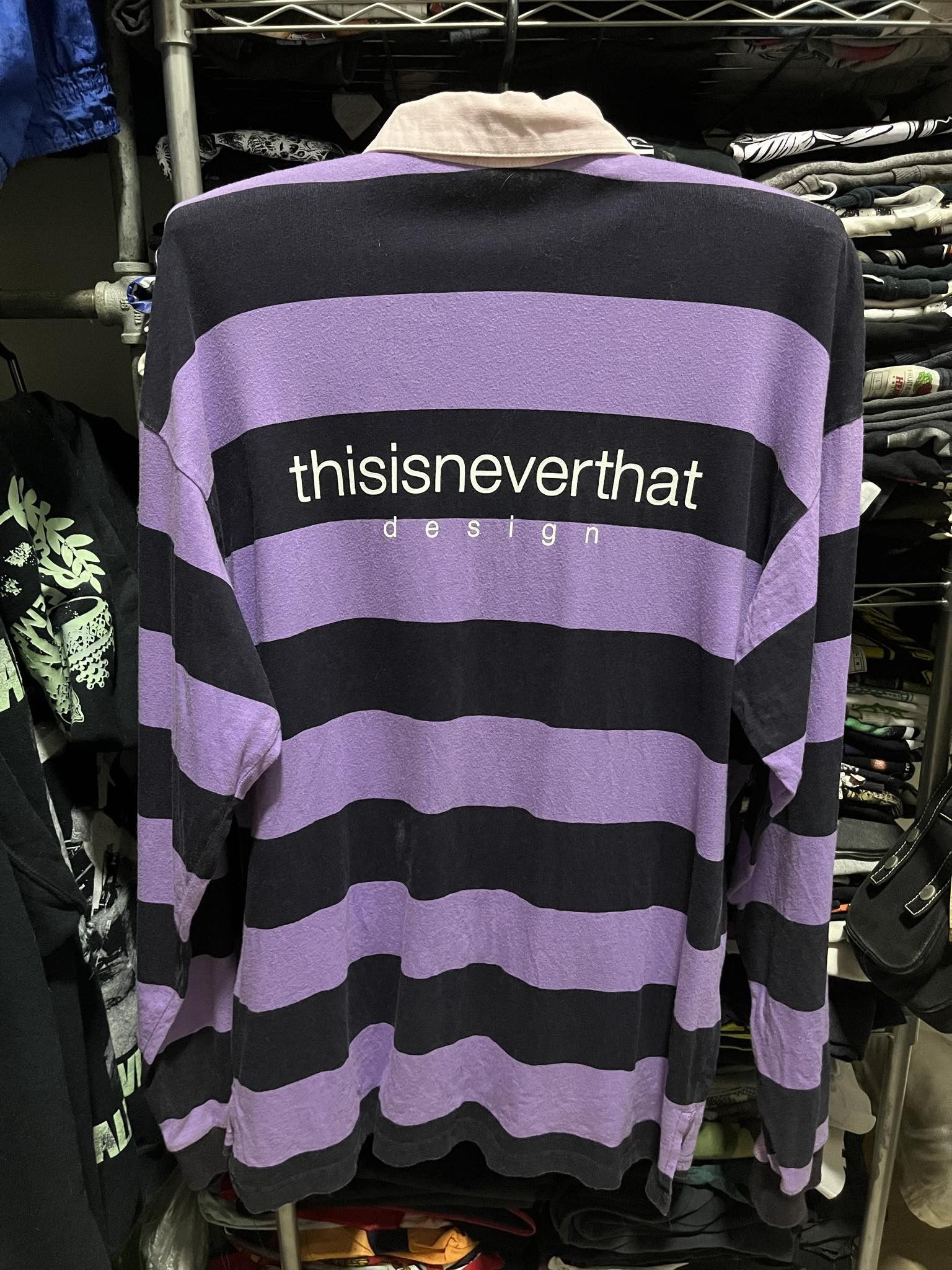 thisisneverthat Thisisneverthat Design Purple Black Striped Polo Shirt Size US M / EU 48-50 / 2 - 2 Thumbnail