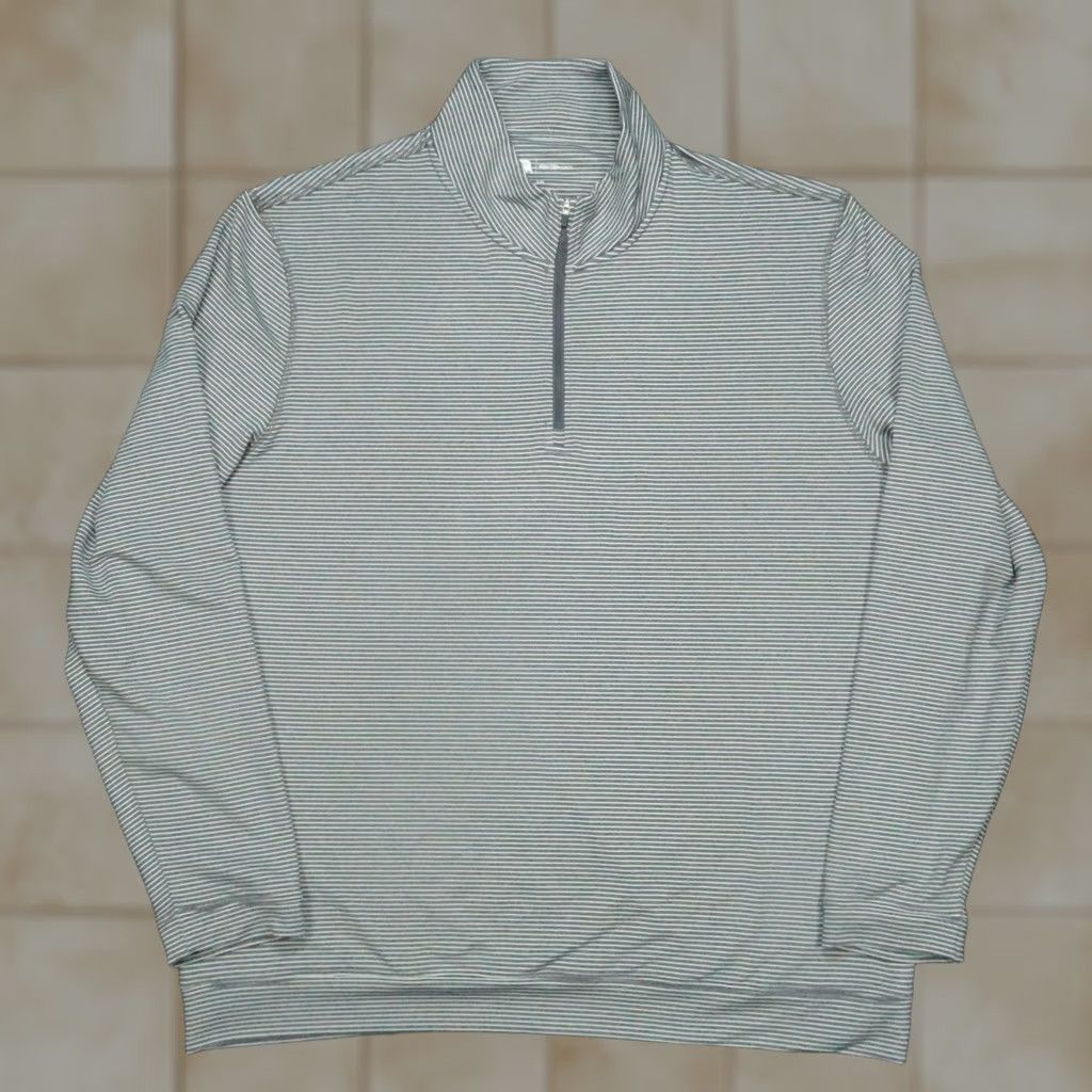Vintage VINTAGE Onward Reserve Pullover Mens 2XL Gray Striped Quarter Zip Performance Mock Neck Size US XXL / EU 58 / 5 - 1 Thumbnail