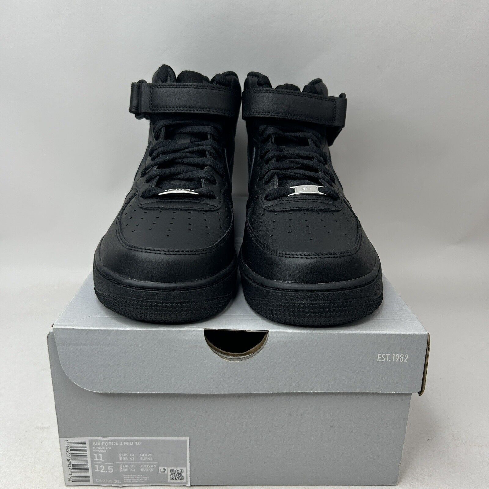 Nike Nike Air Force 1 Mid '07 "Triple Black" 2024 Size US 11 / EU 44 - 2 Thumbnail