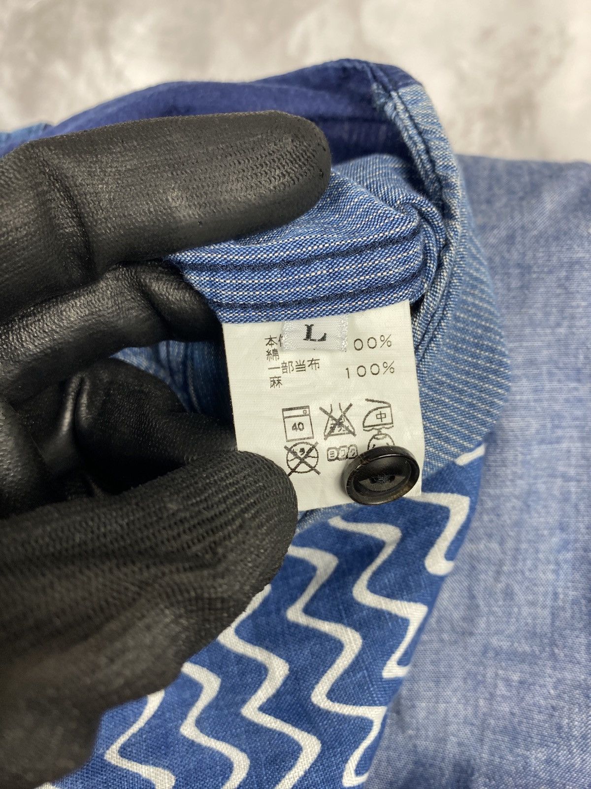 FDMTL Fdmtl blue shirt patch work Japanese Tokyo Japan streetwear Size US L / EU 52-54 / 3 - 14 Thumbnail