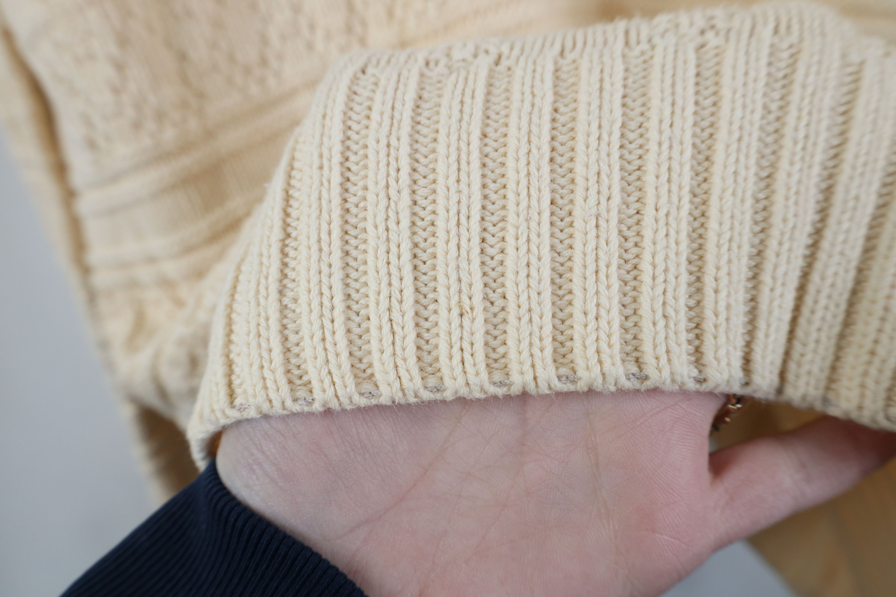 Vintage Vintage 90s Streetwear Cotton Knit Crewneck Sweater Beige Size US M / EU 48-50 / 2 - 5 Thumbnail