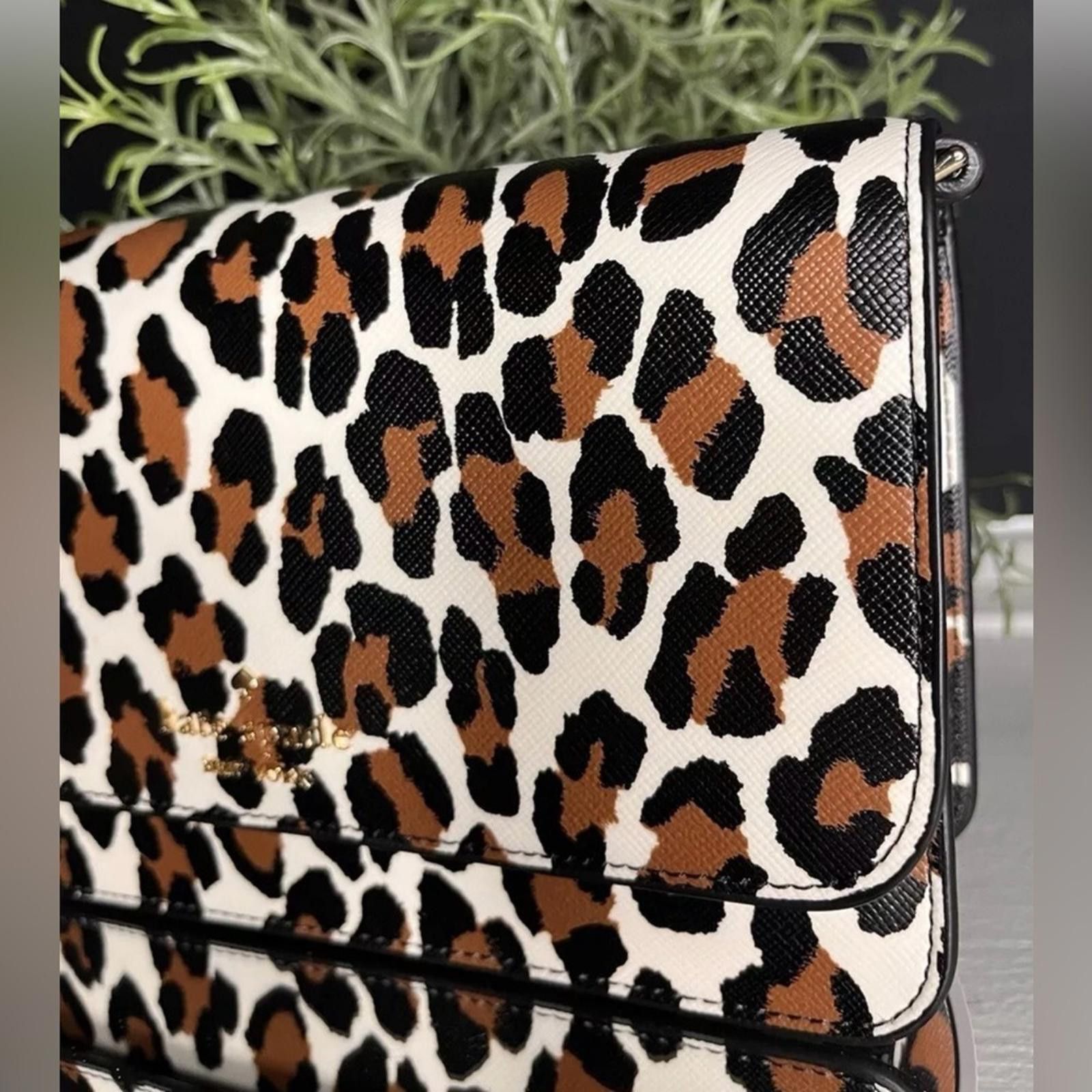 Designer Kate Spade Madison Spotted Leopard Flap Crossbody Cream​​​ Size ONE SIZE - 2 Thumbnail