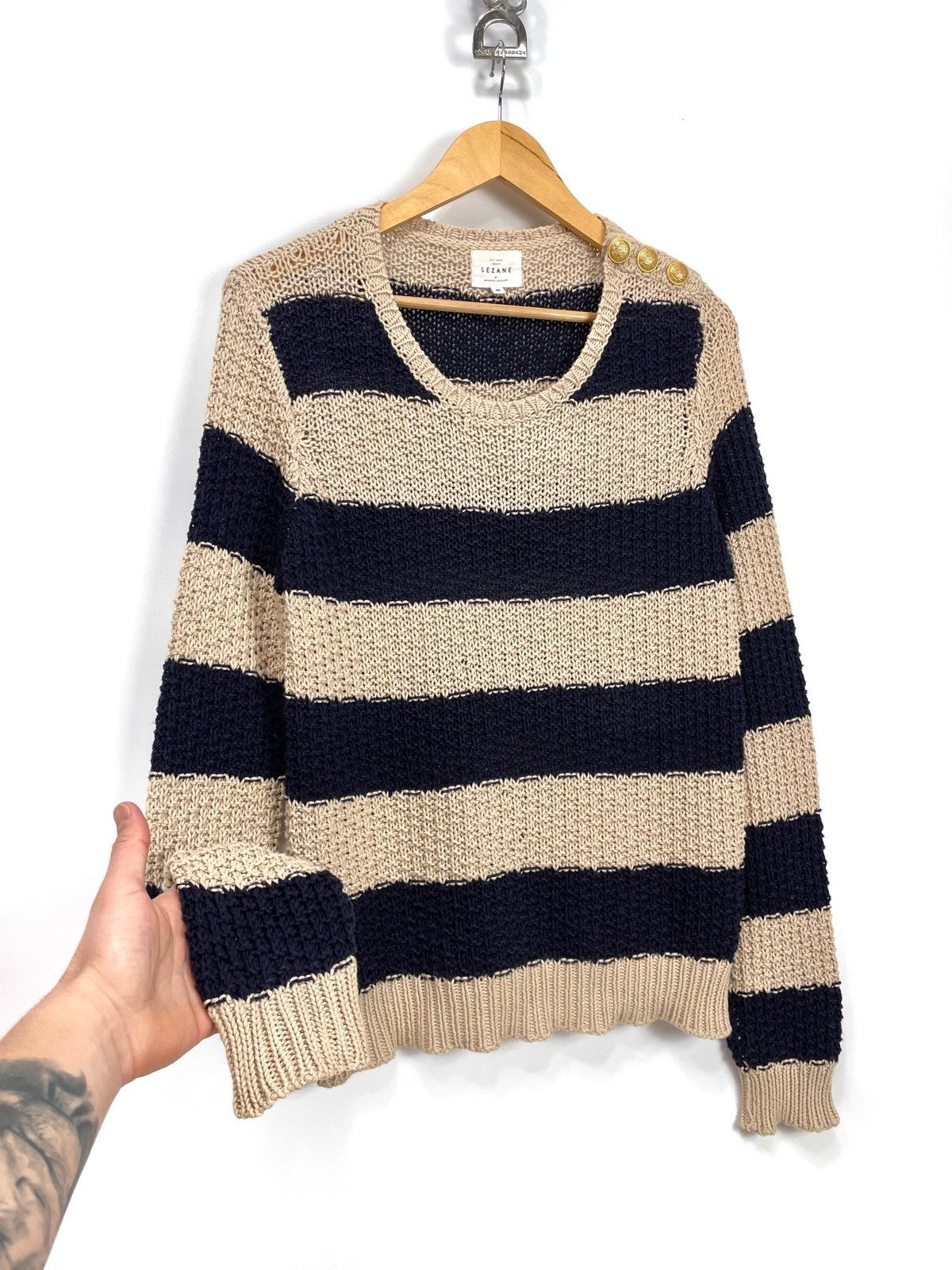 Sezane Sézane Marinière Striped Cotton Knit Sweater – Size M Size M / US 6-8 / IT 42-44 - 3 Thumbnail
