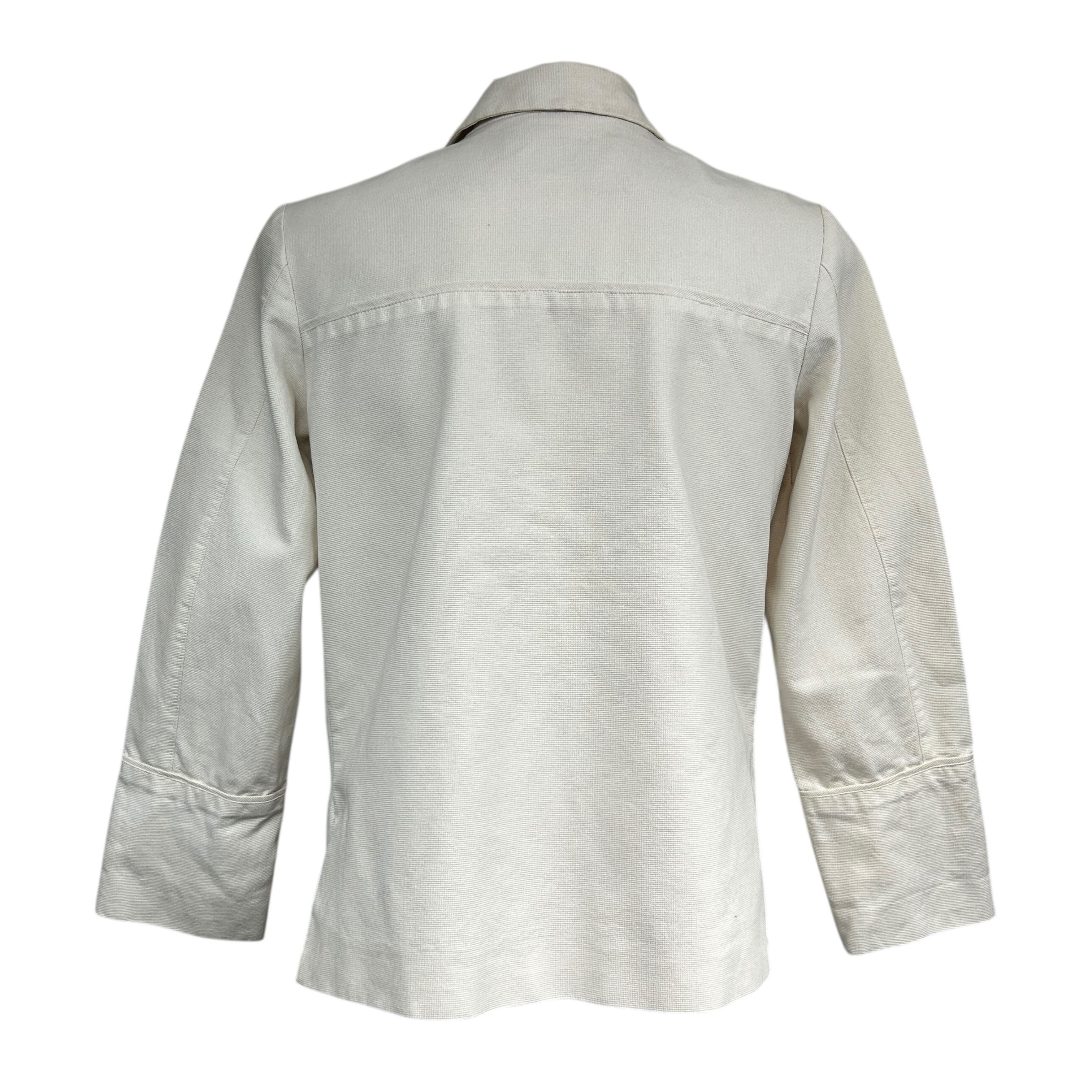 Versace Jeans Couture Versace Jeans Couture Ecru Medusa Button Overshirt Women M Size US M / EU 48-50 / 2 - 2 Thumbnail