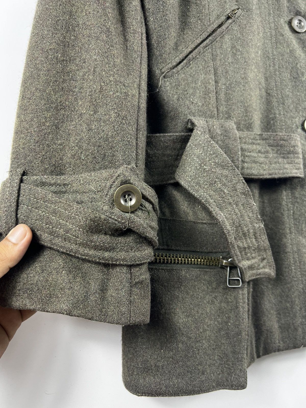 Japanese Brand ❤️‍🔥⚜️ G.O.A ⚜️❤️‍🔥 Minimalist Wool Long Trench Coat Size ONE SIZE - 8 Thumbnail